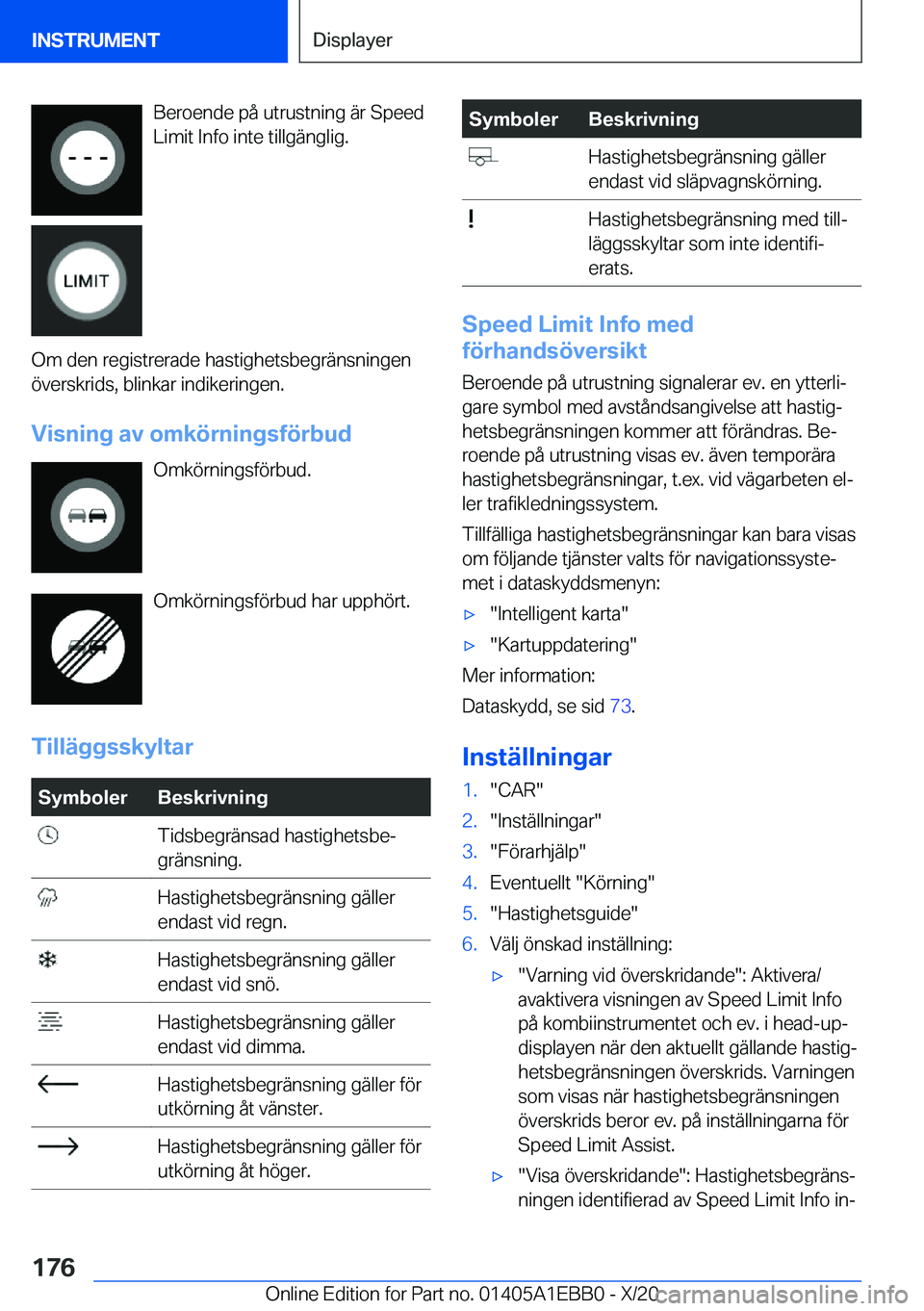 BMW 3 SERIES 2021  InstruktionsbÖcker (in Swedish) �B�e�r�o�e�n�d�e��p�å��u�t�r�u�s�t�n�i�n�g��ä�r��S�p�e�e�d�L�i�m�i�t��I�n�f�o��i�n�t�e��t�i�l�l�g�ä�n�g�l�i�g�.
�O�m��d�e�n��r�e�g�i�s�t�r�e�r�a�d�e��h�a�s�t�i�g�h�e�t�s�b�e�g�r�ä�n�s�n�