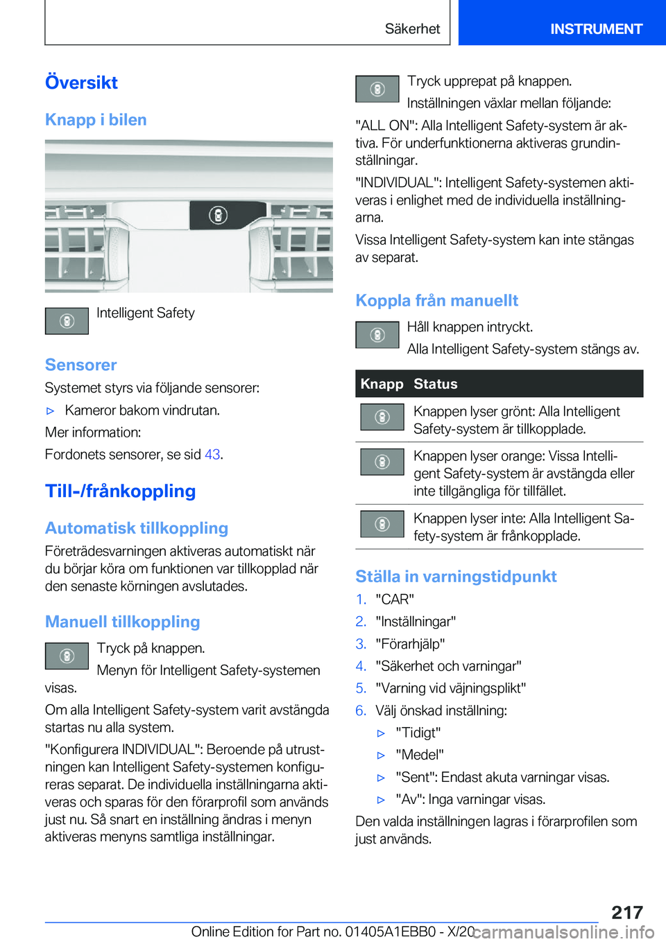BMW 3 SERIES 2021  InstruktionsbÖcker (in Swedish) �