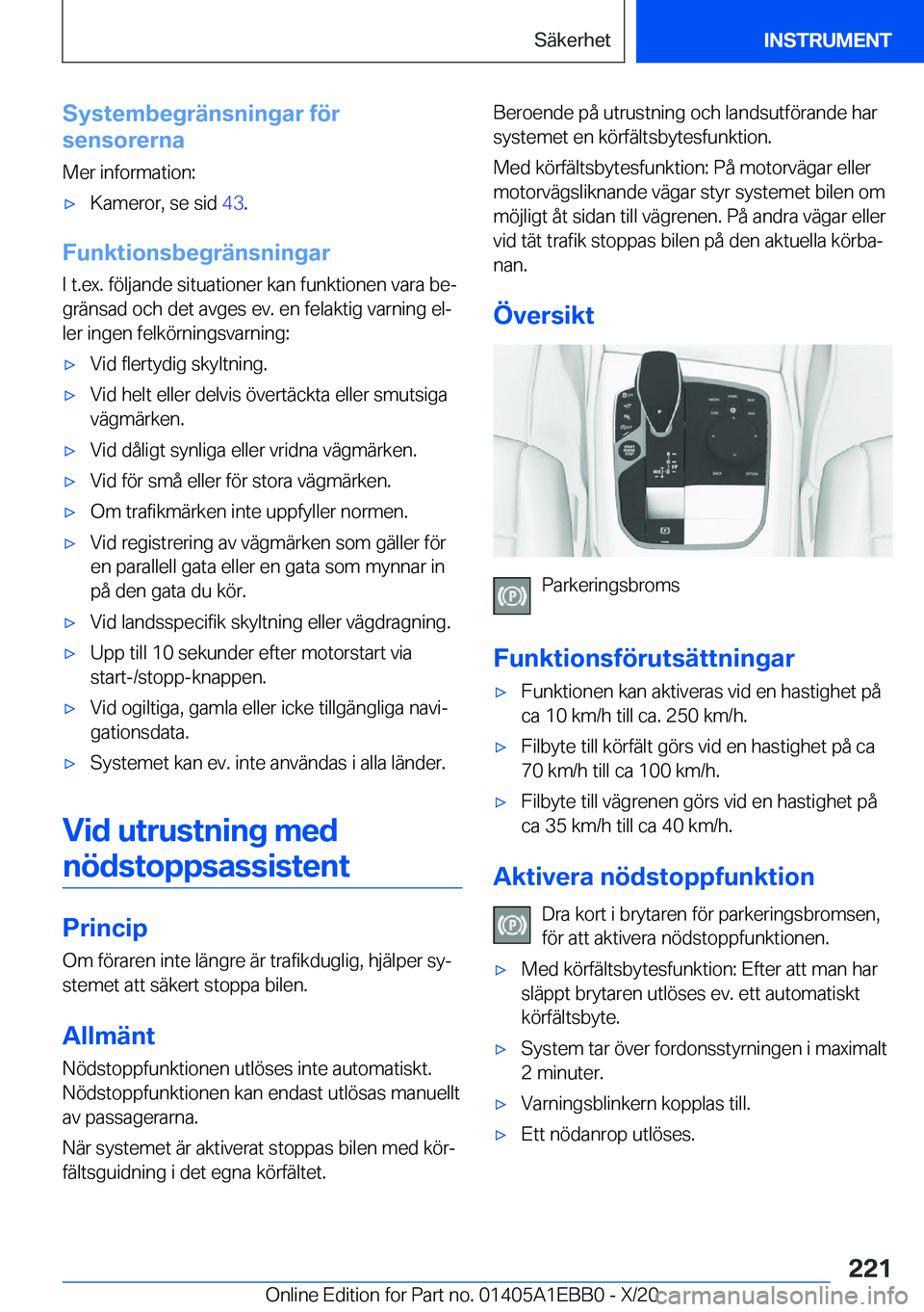 BMW 3 SERIES 2021  InstruktionsbÖcker (in Swedish) �S�y�s�t�e�m�b�e�g�r�ä�n�s�n�i�n�g�a�r��f�