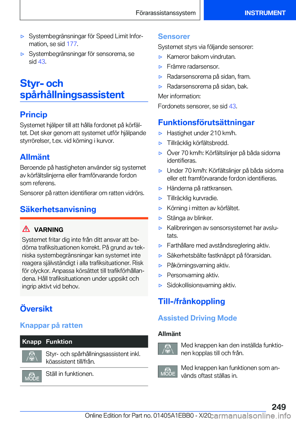 BMW 3 SERIES 2021  InstruktionsbÖcker (in Swedish) 'x�S�y�s�t�e�m�b�e�g�r�ä�n�s�n�i�n�g�a�r��f�