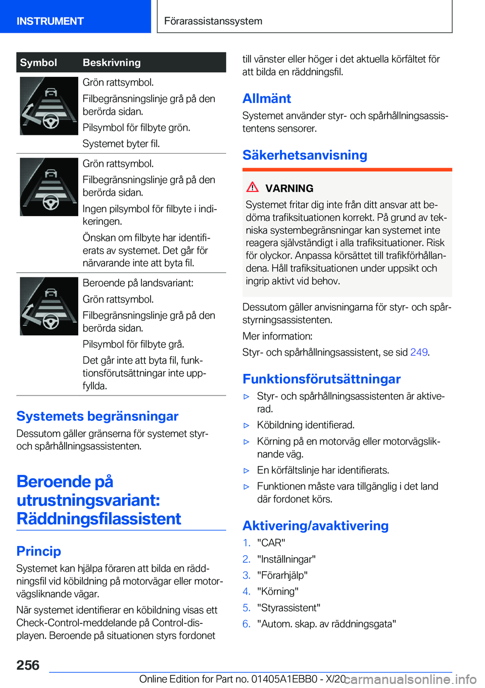 BMW 3 SERIES 2021  InstruktionsbÖcker (in Swedish) �S�y�m�b�o�l�B�e�s�k�r�i�v�n�i�n�g�G�r�