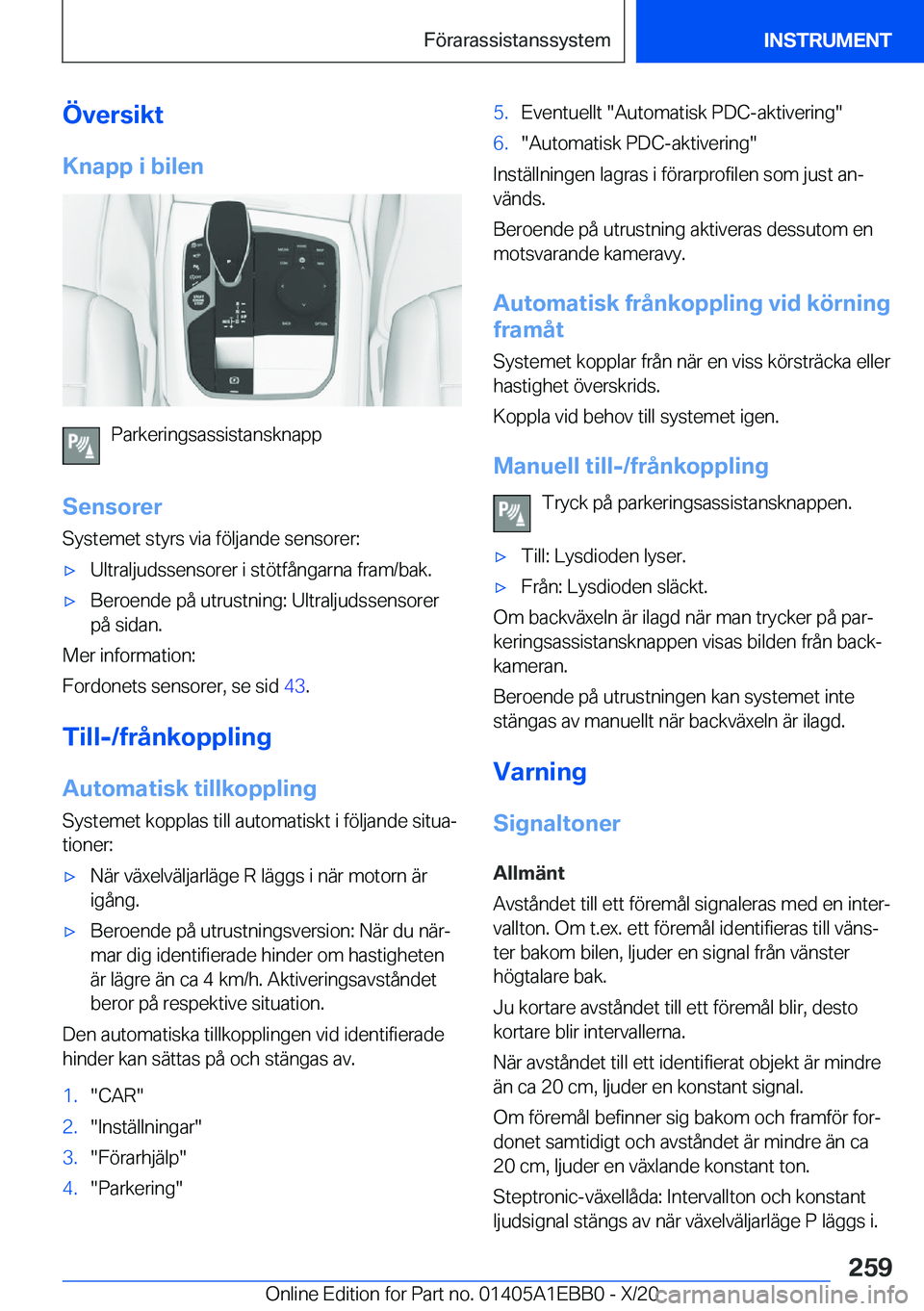 BMW 3 SERIES 2021  InstruktionsbÖcker (in Swedish) �