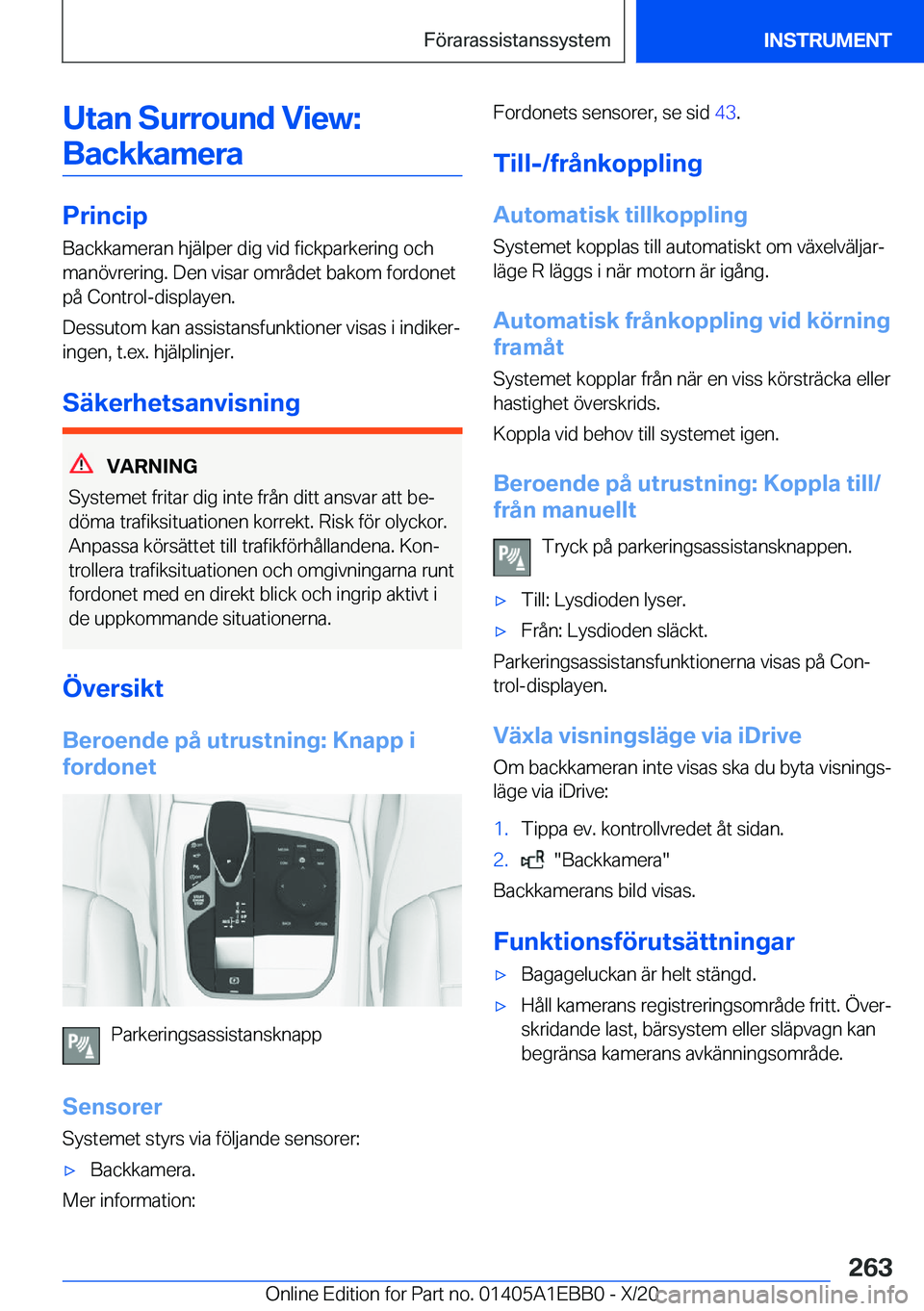 BMW 3 SERIES 2021  InstruktionsbÖcker (in Swedish) �U�t�a�n��S�u�r�r�o�u�n�d��V�i�e�w�:�B�a�c�k�k�a�m�e�r�a
�P�r�i�n�c�i�p
�B�a�c�k�k�a�m�e�r�a�n��h�j�ä�l�p�e�r��d�i�g��v�i�d��f�i�c�k�p�a�r�k�e�r�i�n�g��o�c�h
�m�a�n�
