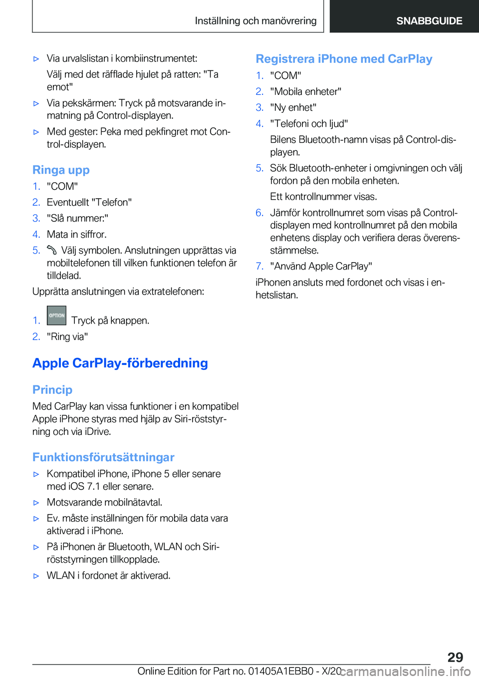 BMW 3 SERIES 2021  InstruktionsbÖcker (in Swedish) 'x�V�i�a��u�r�v�a�l�s�l�i�s�t�a�n��i��k�o�m�b�i�i�n�s�t�r�u�m�e�n�t�e�t�:
�V�ä�l�j��m�e�d��d�e�t��r�ä�f�f�l�a�d�e��h�j�u�l�e�t��p�å��r�a�t�t�e�n�:���T�a �e�m�o�t�'x�V�i�a��p�e�