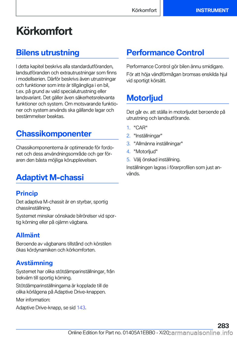 BMW 3 SERIES 2021  InstruktionsbÖcker (in Swedish) �K�