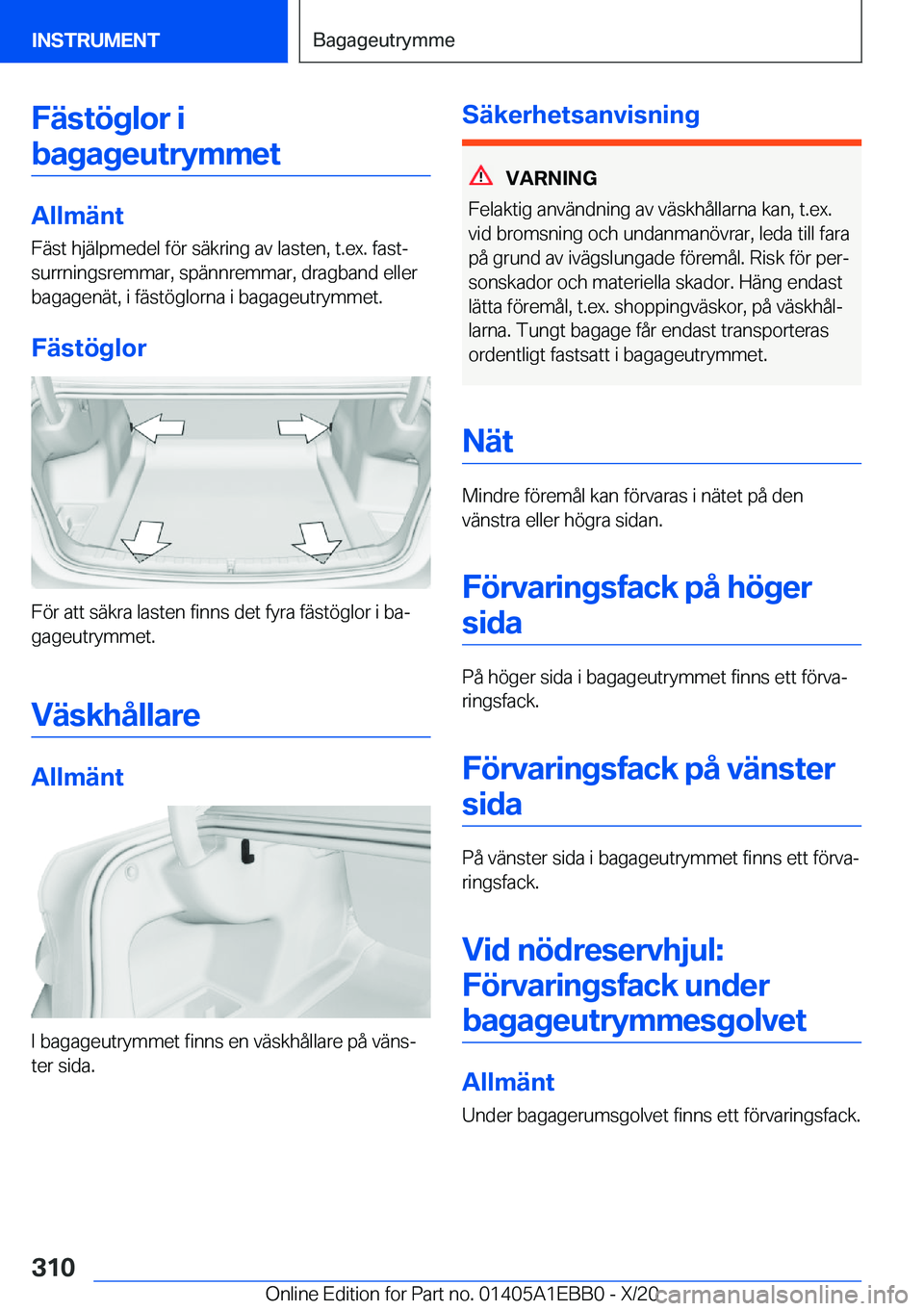 BMW 3 SERIES 2021  InstruktionsbÖcker (in Swedish) �F�ä�s�t�