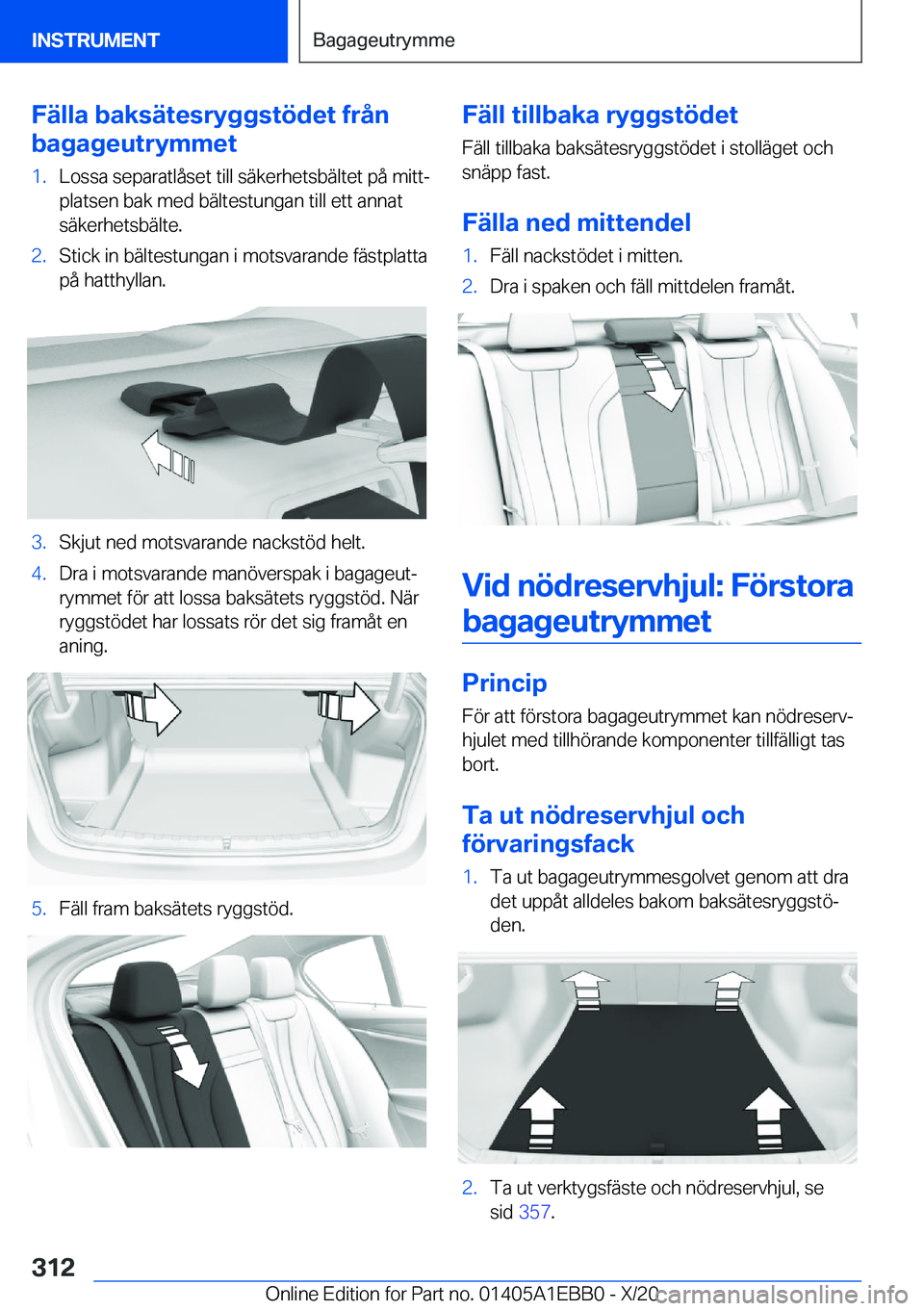 BMW 3 SERIES 2021  InstruktionsbÖcker (in Swedish) �F�ä�l�l�a��b�a�k�s�ä�t�e�s�r�y�g�g�s�t�