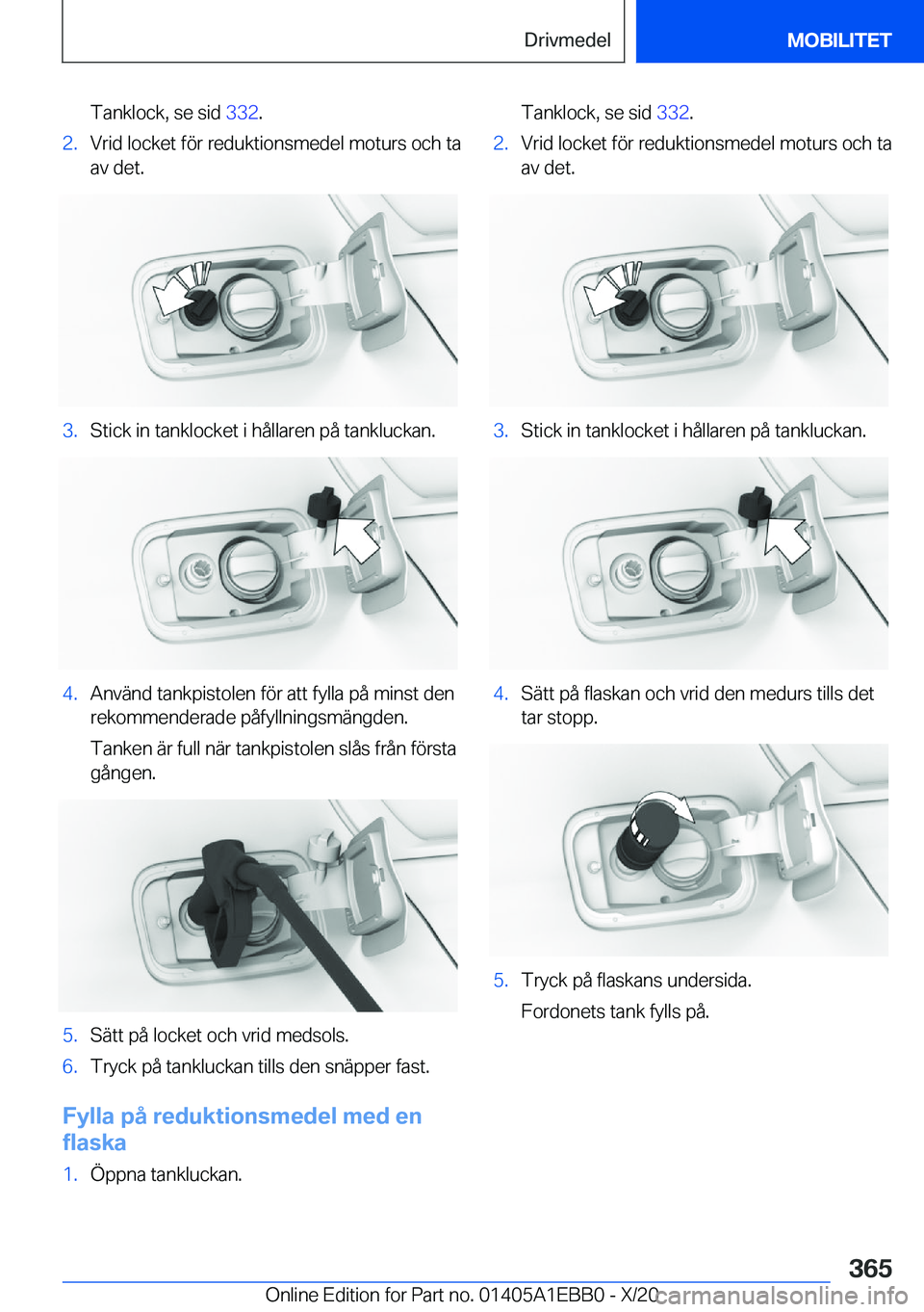 BMW 3 SERIES 2021  InstruktionsbÖcker (in Swedish) �T�a�n�k�l�o�c�k�,��s�e��s�i�d��3�3�2�.�2�.�V�r�i�d��l�o�c�k�e�t��f�