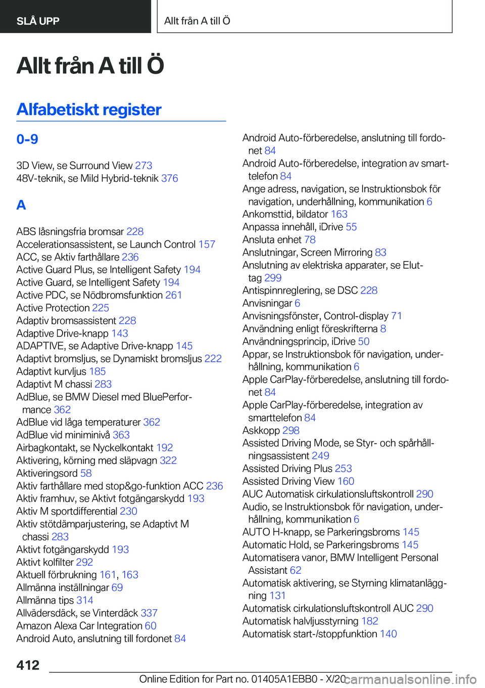 BMW 3 SERIES 2021  InstruktionsbÖcker (in Swedish) �A�l�l�t��f�r�å�n��A��t�i�l�l��