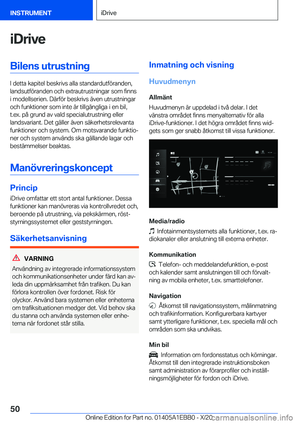 BMW 3 SERIES 2021  InstruktionsbÖcker (in Swedish) �i�D�r�i�v�e�B�i�l�e�n�s��u�t�r�u�s�t�n�i�n�g
�I��d�e�t�t�a��k�a�p�i�t�e�l��b�e�s�k�r�i�v�s��a�l�l�a��s�t�a�n�d�a�r�d�u�t�f�