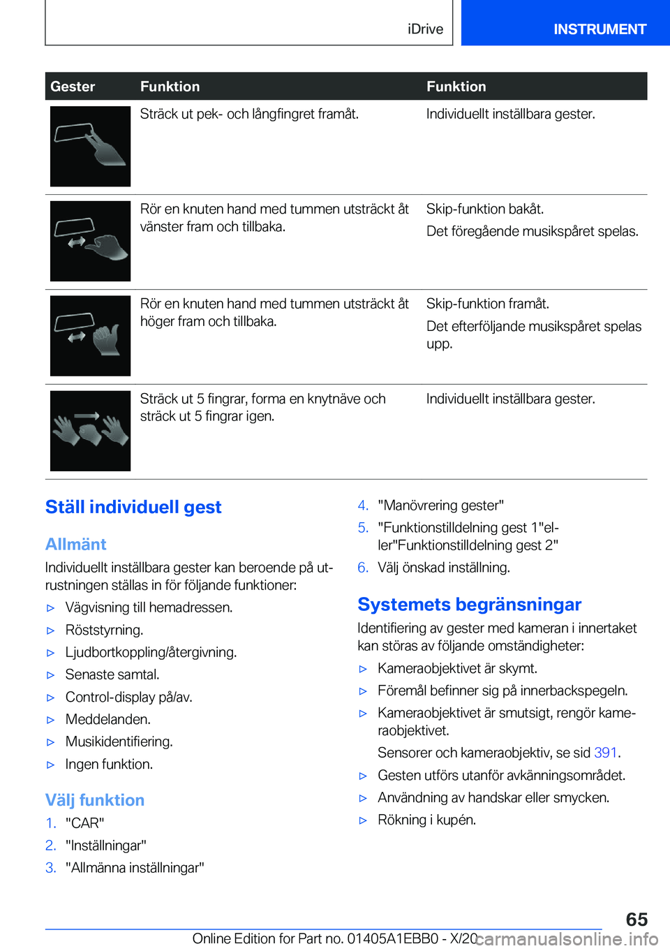 BMW 3 SERIES 2021  InstruktionsbÖcker (in Swedish) �G�e�s�t�e�r�F�u�n�k�t�i�o�n�F�u�n�k�t�i�o�n�S�t�r�ä�c�k��u�t��p�e�k�-��o�c�h��l�å�n�g�f�i�n�g�r�e�t��f�r�a�m�å�t�.�I�n�d�i�v�i�d�u�e�l�l�t��i�n�s�t�ä�l�l�b�a�r�a��g�e�s�t�e�r�.�R�