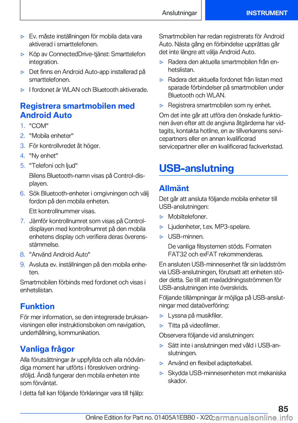 BMW 3 SERIES 2021  InstruktionsbÖcker (in Swedish) 'x�E�v�.��m�å�s�t�e��i�n�s�t�ä�l�l�n�i�n�g�e�n��f�