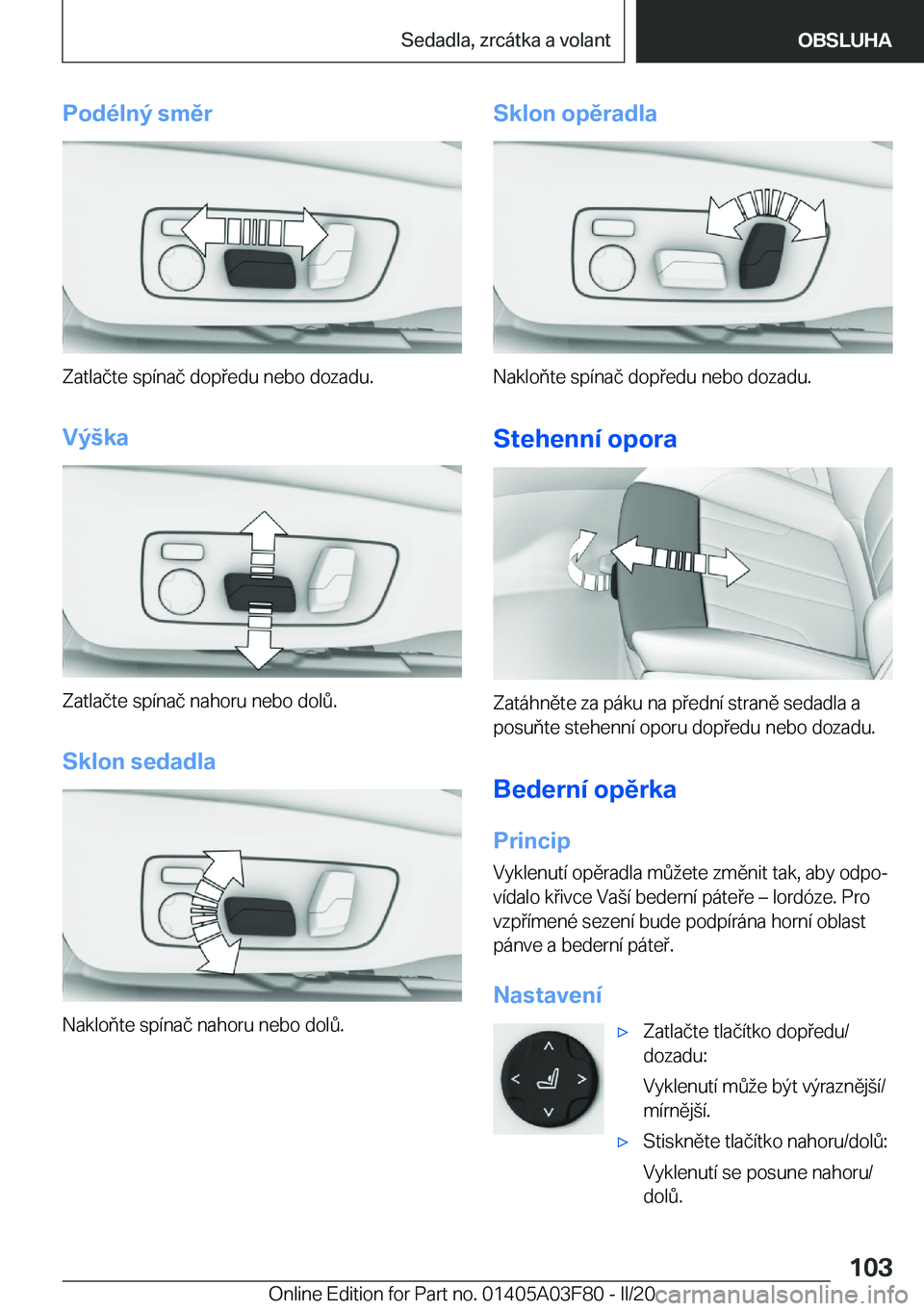 BMW 3 SERIES 2020  Návod na použití (in Czech) �P�o�d�