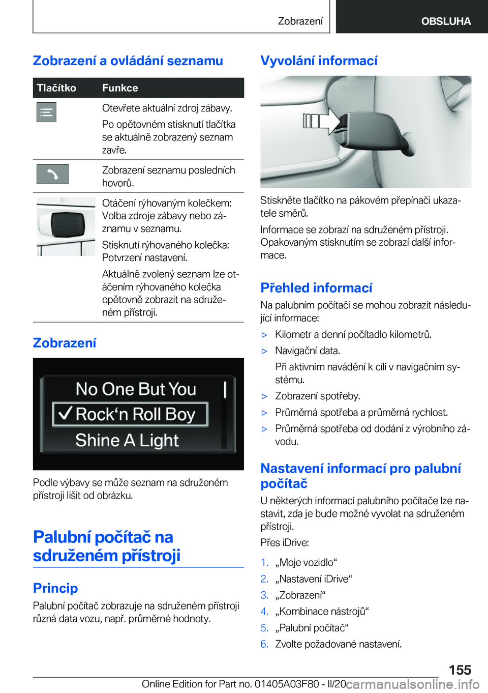 BMW 3 SERIES 2020  Návod na použití (in Czech) �Z�o�b�r�a�z�e�n�