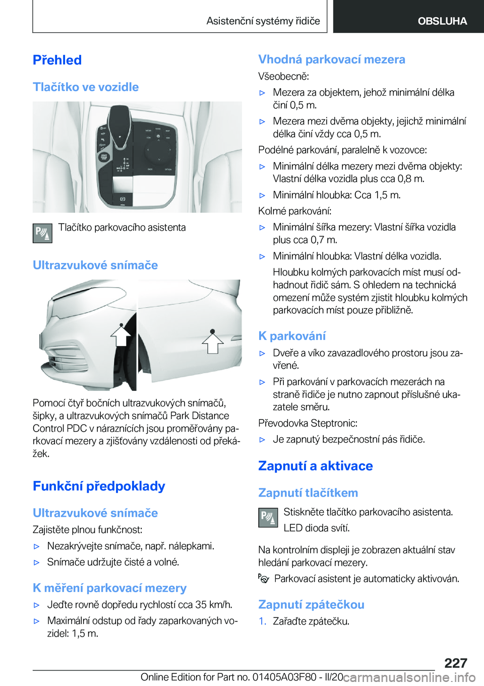 BMW 3 SERIES 2020  Návod na použití (in Czech) �P�e�h�l�e�d
�T�l�a�č�