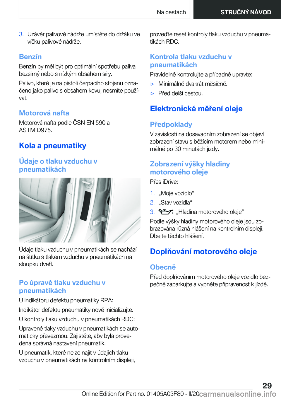 BMW 3 SERIES 2020  Návod na použití (in Czech) �3�.�U�z�