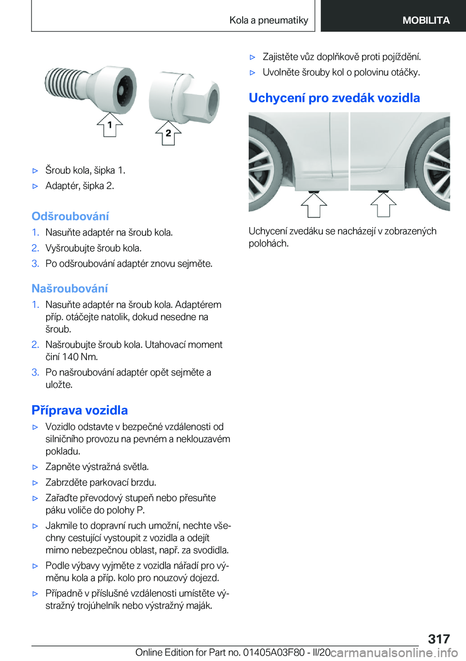 BMW 3 SERIES 2020  Návod na použití (in Czech) 'x'�r�o�u�b��k�o�l�a�,�(�i�p�k�a��1�.'x�A�d�a�p�t�