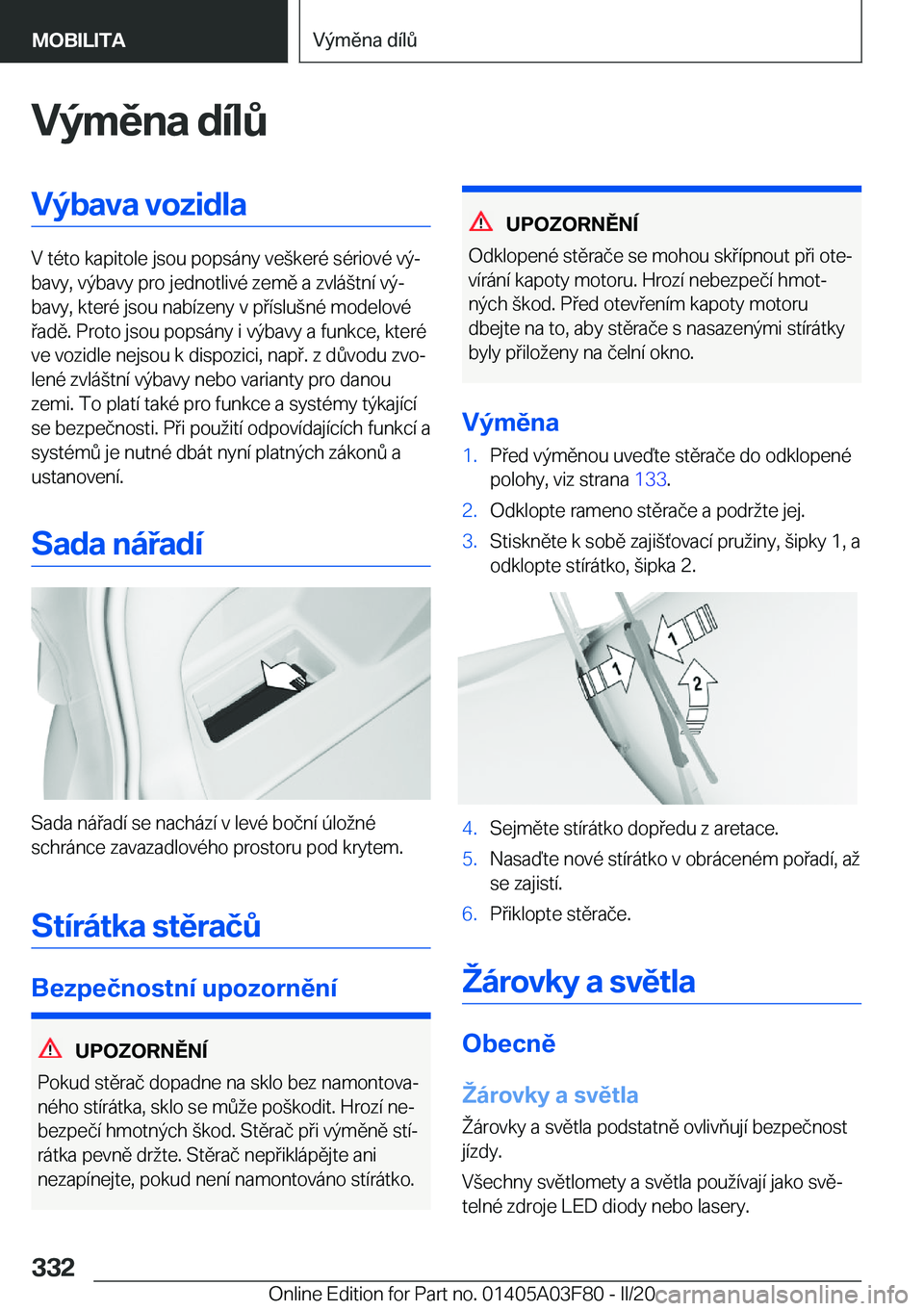 BMW 3 SERIES 2020  Návod na použití (in Czech) �V�
