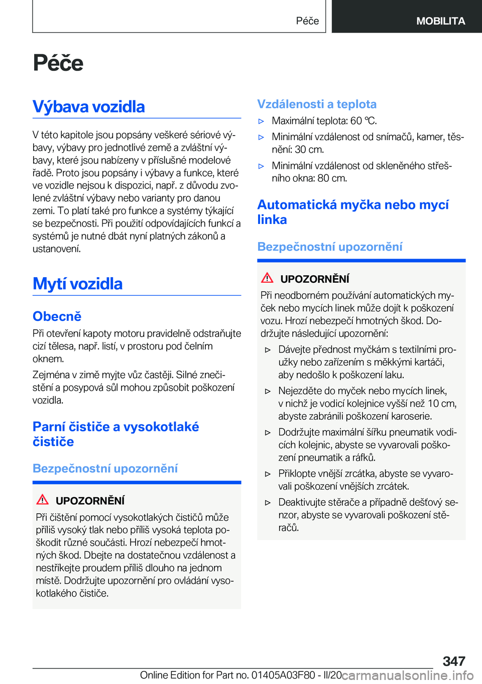 BMW 3 SERIES 2020  Návod na použití (in Czech) �P�