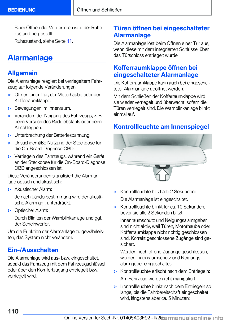 BMW 3 SERIES 2020  Betriebsanleitungen (in German) �B�e�i�m��