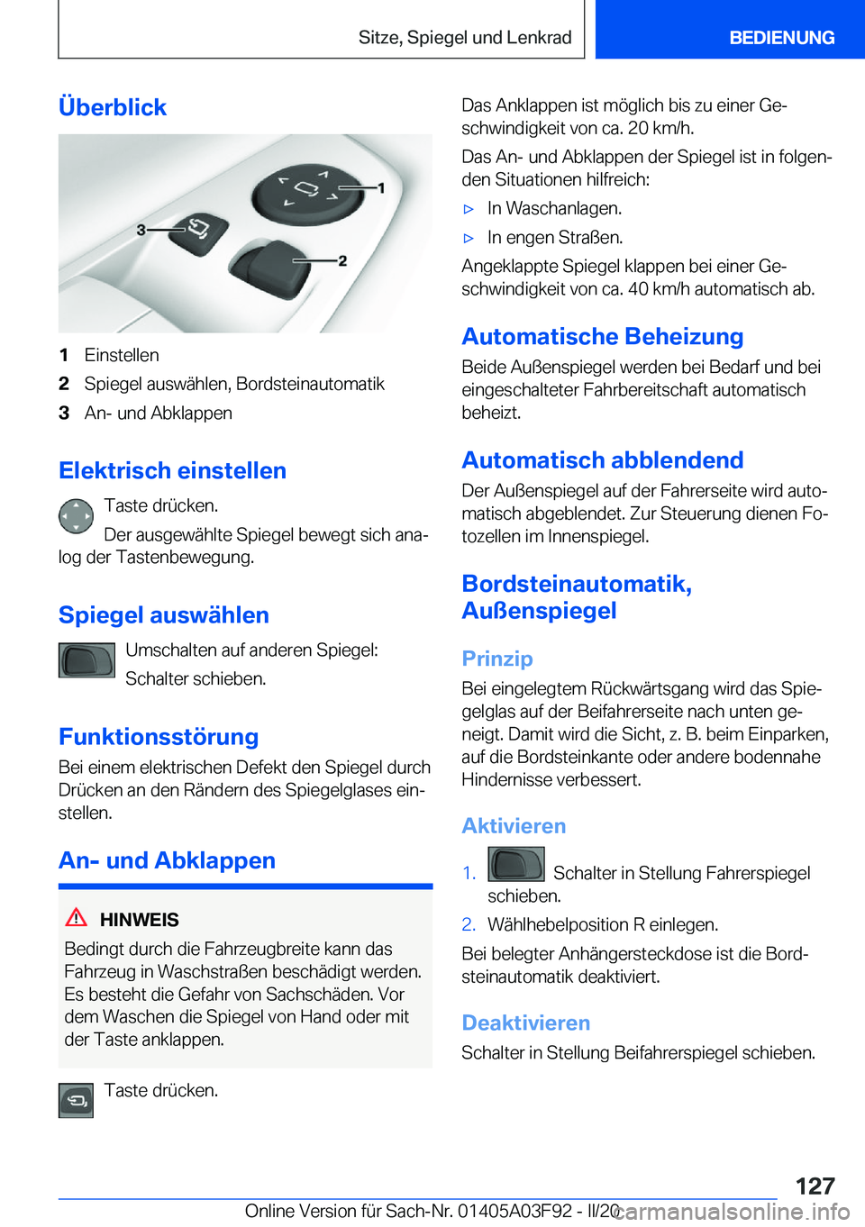 BMW 3 SERIES 2020  Betriebsanleitungen (in German) �