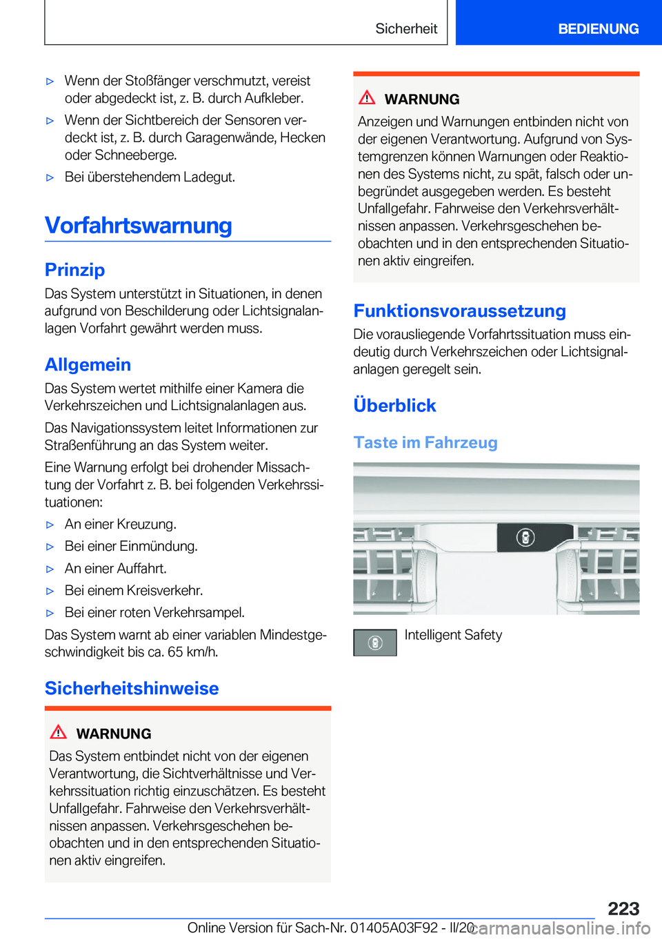 BMW 3 SERIES 2020  Betriebsanleitungen (in German) 'x�W�e�n�n��d�e�r��S�t�o�