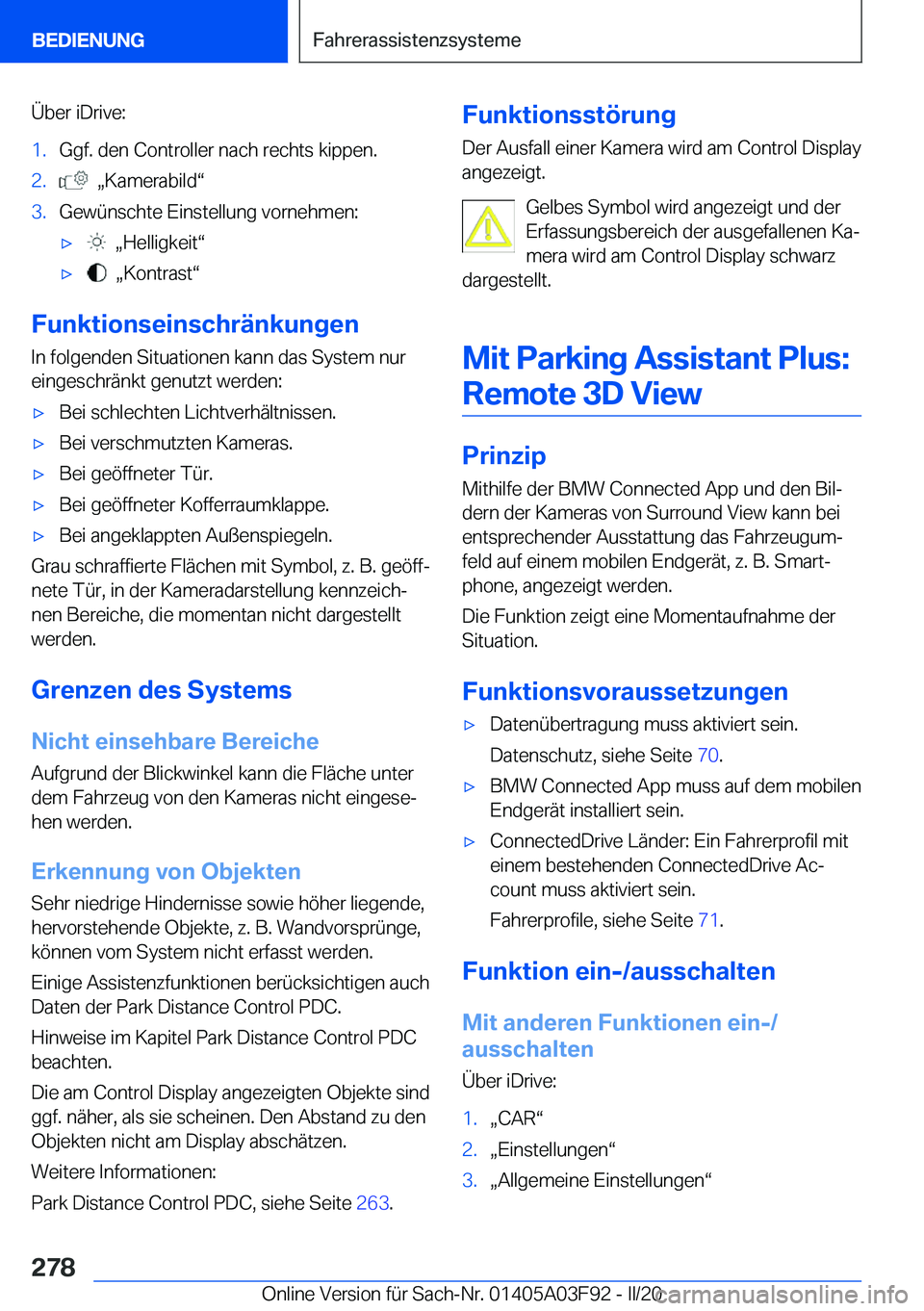 BMW 3 SERIES 2020  Betriebsanleitungen (in German) �