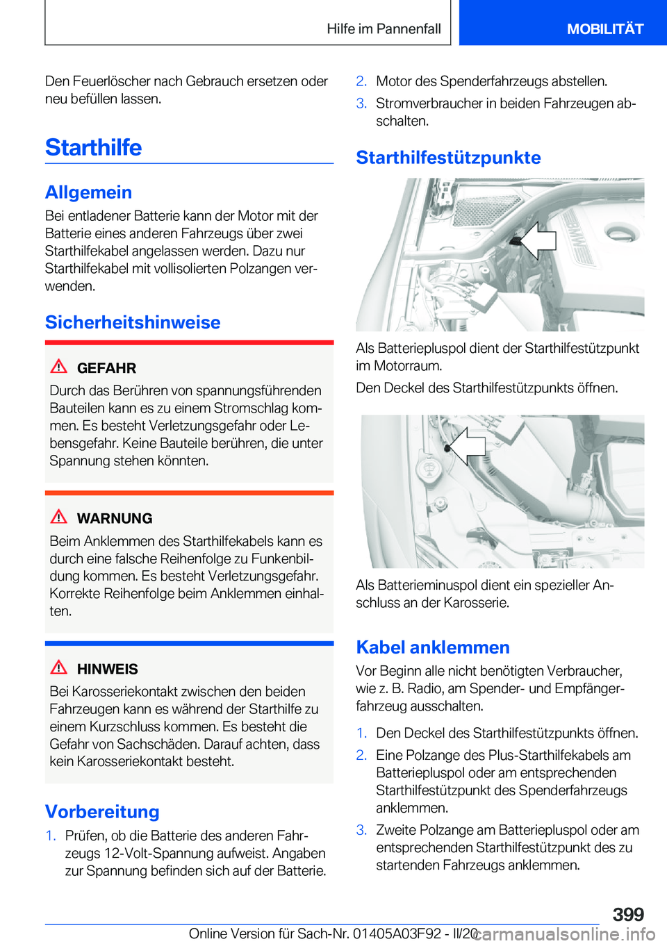 BMW 3 SERIES 2020  Betriebsanleitungen (in German) �D�e�n��F�e�u�e�r�l�