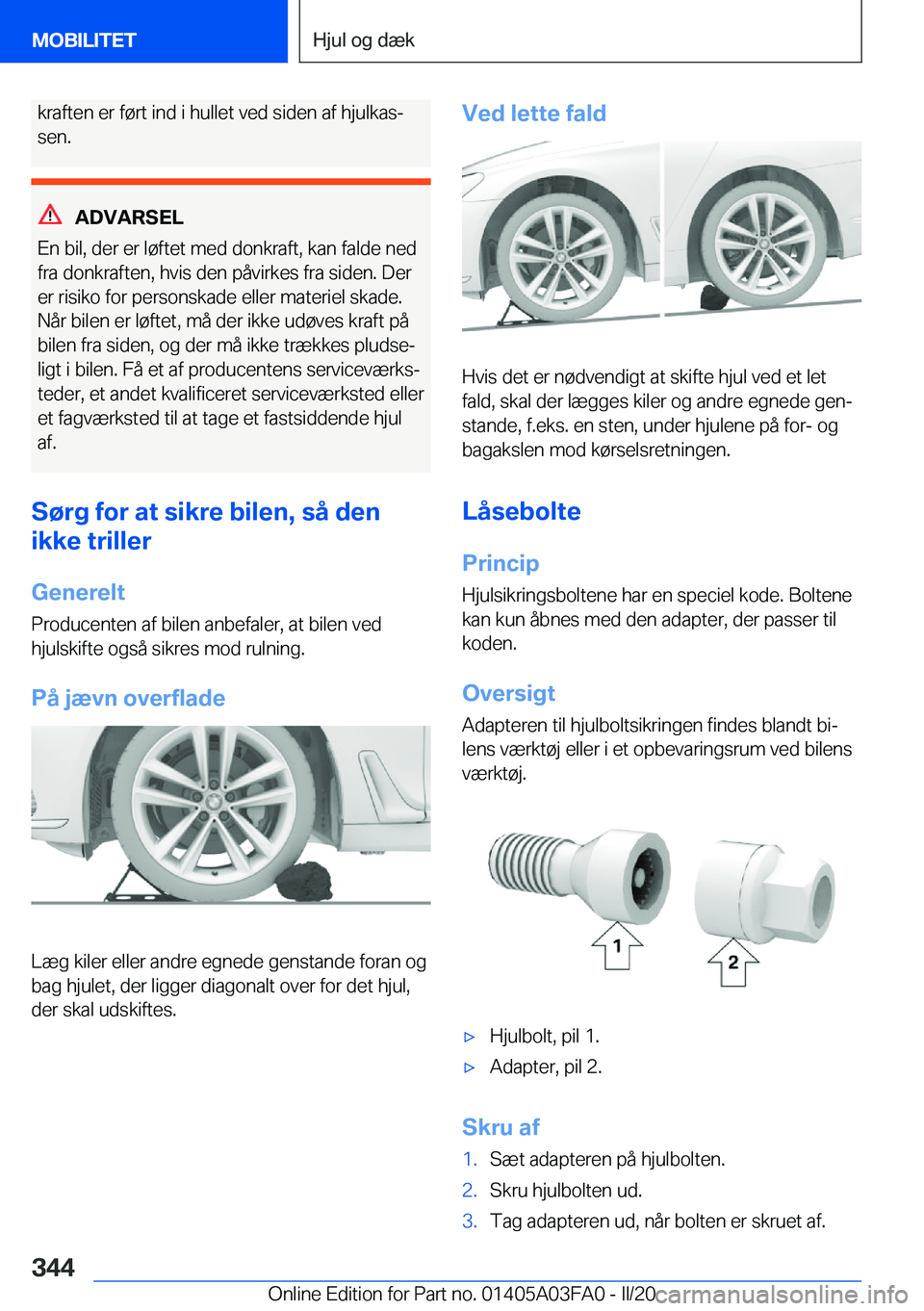 BMW 3 SERIES 2020  InstruktionsbØger (in Danish) �k�r�a�f�t�e�n��e�r��f�
