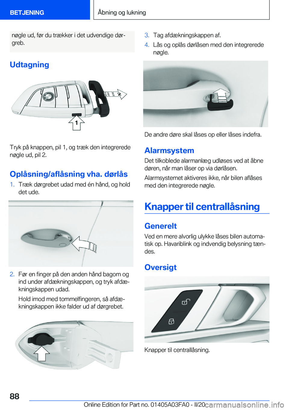 BMW 3 SERIES 2020  InstruktionsbØger (in Danish) �n�