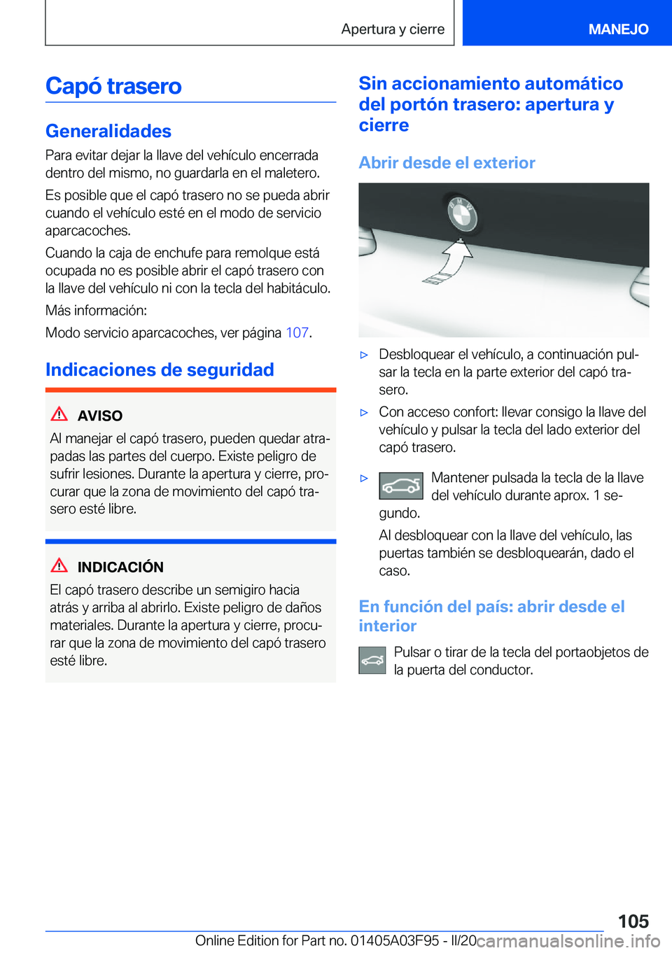 BMW 3 SERIES 2020  Manuales de Empleo (in Spanish) �C�a�p�