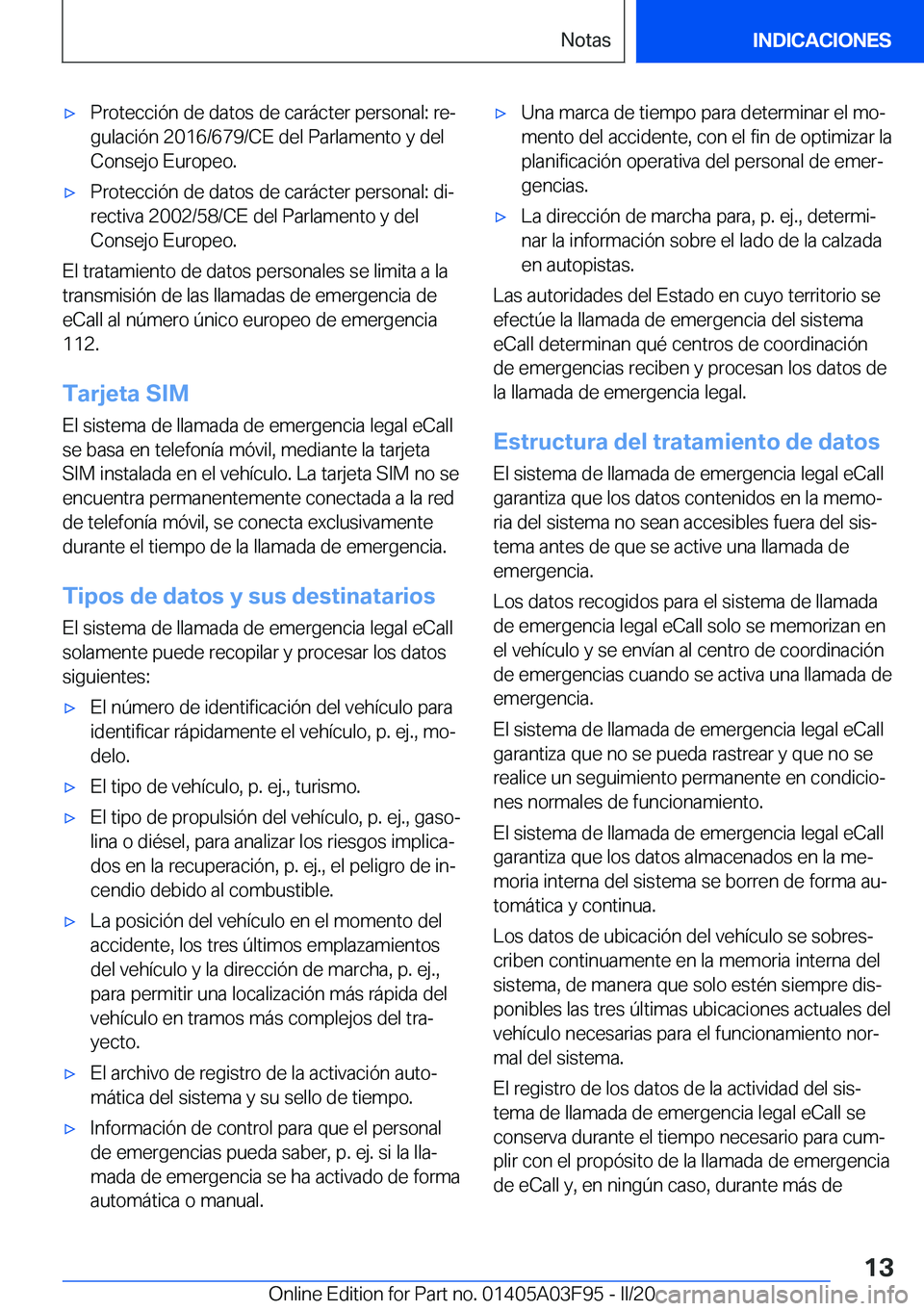 BMW 3 SERIES 2020  Manuales de Empleo (in Spanish) 'x�P�r�o�t�e�c�c�i�