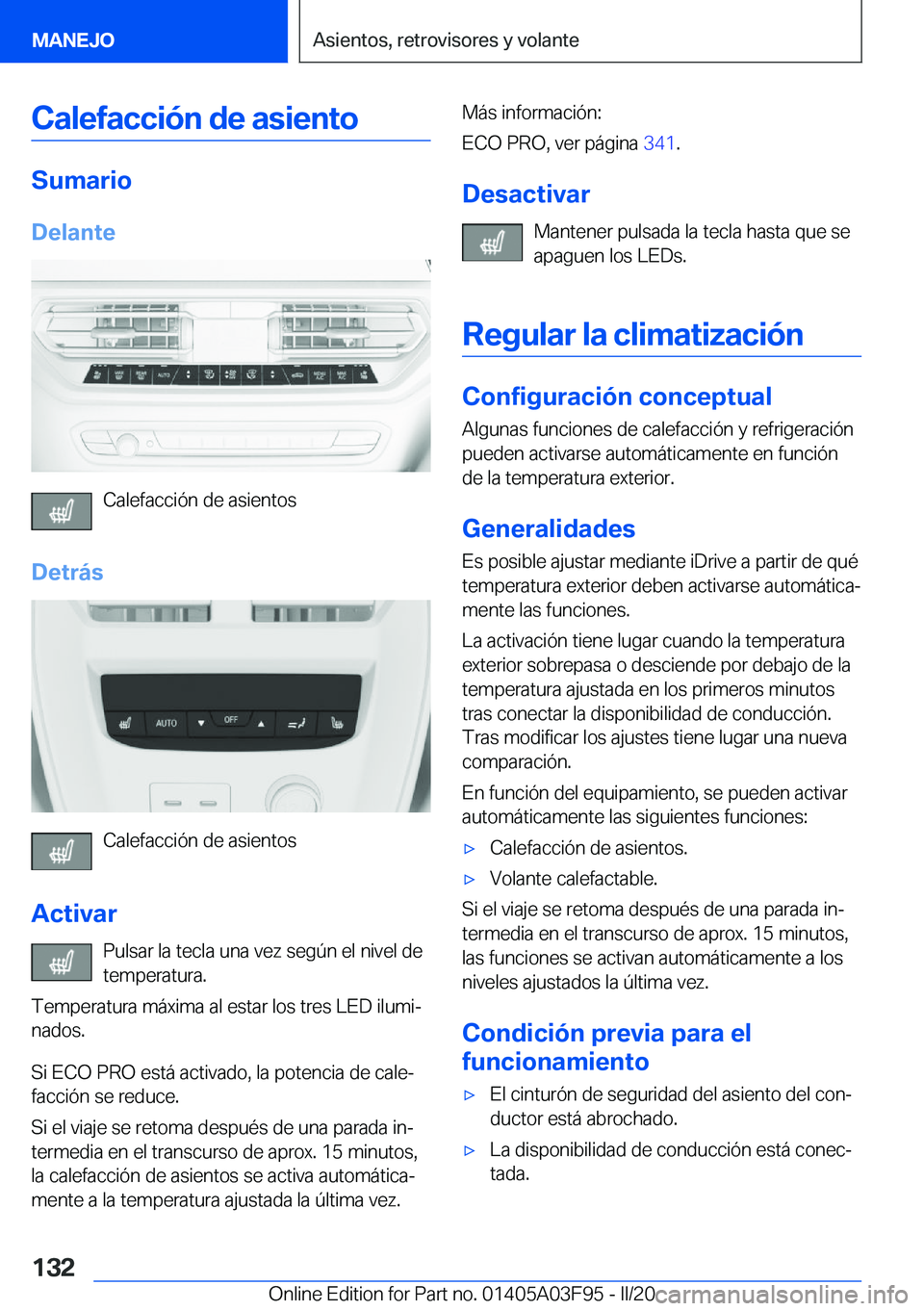 BMW 3 SERIES 2020  Manuales de Empleo (in Spanish) �C�a�l�e�f�a�c�c�i�