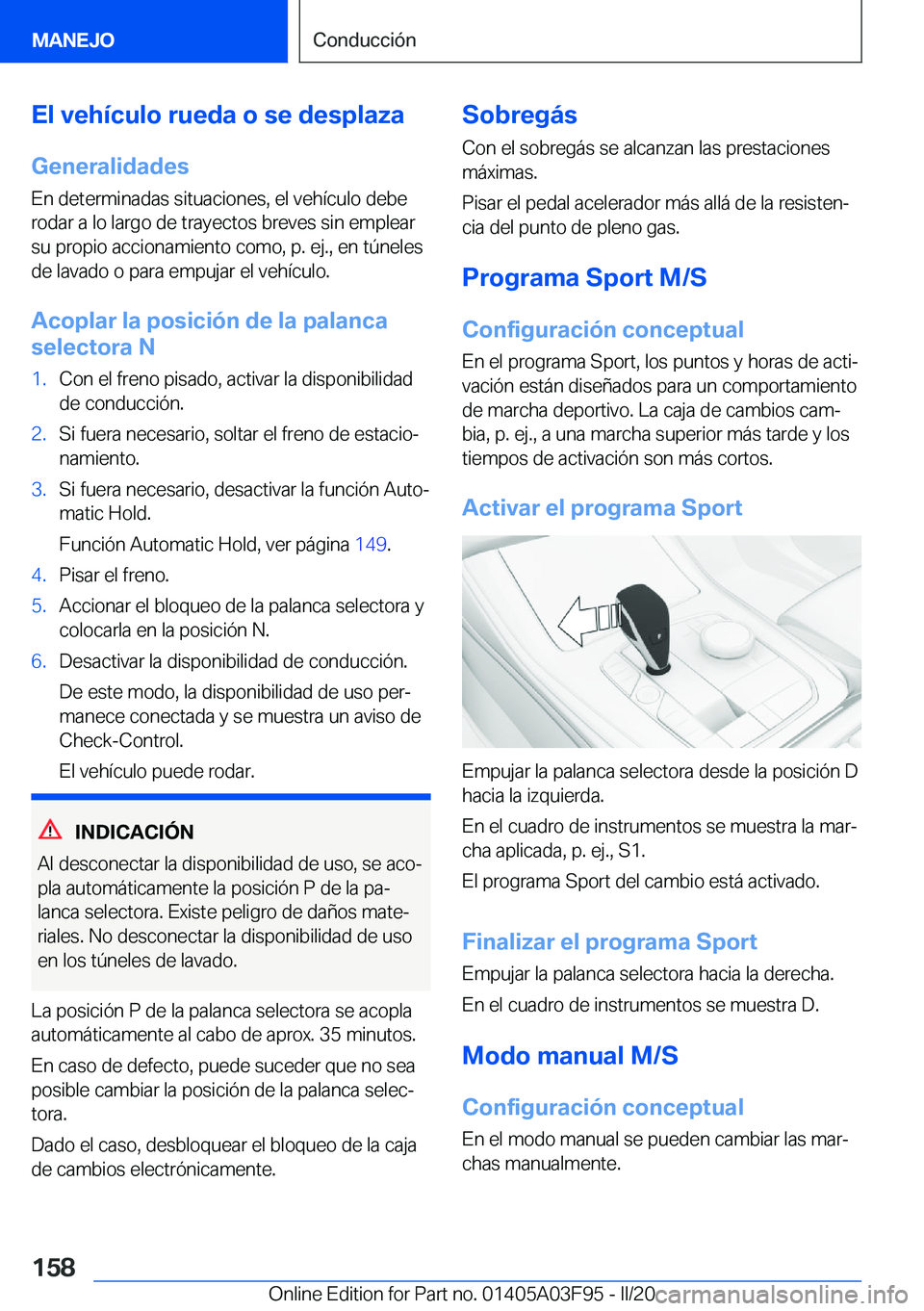 BMW 3 SERIES 2020  Manuales de Empleo (in Spanish) �E�l��v�e�h�