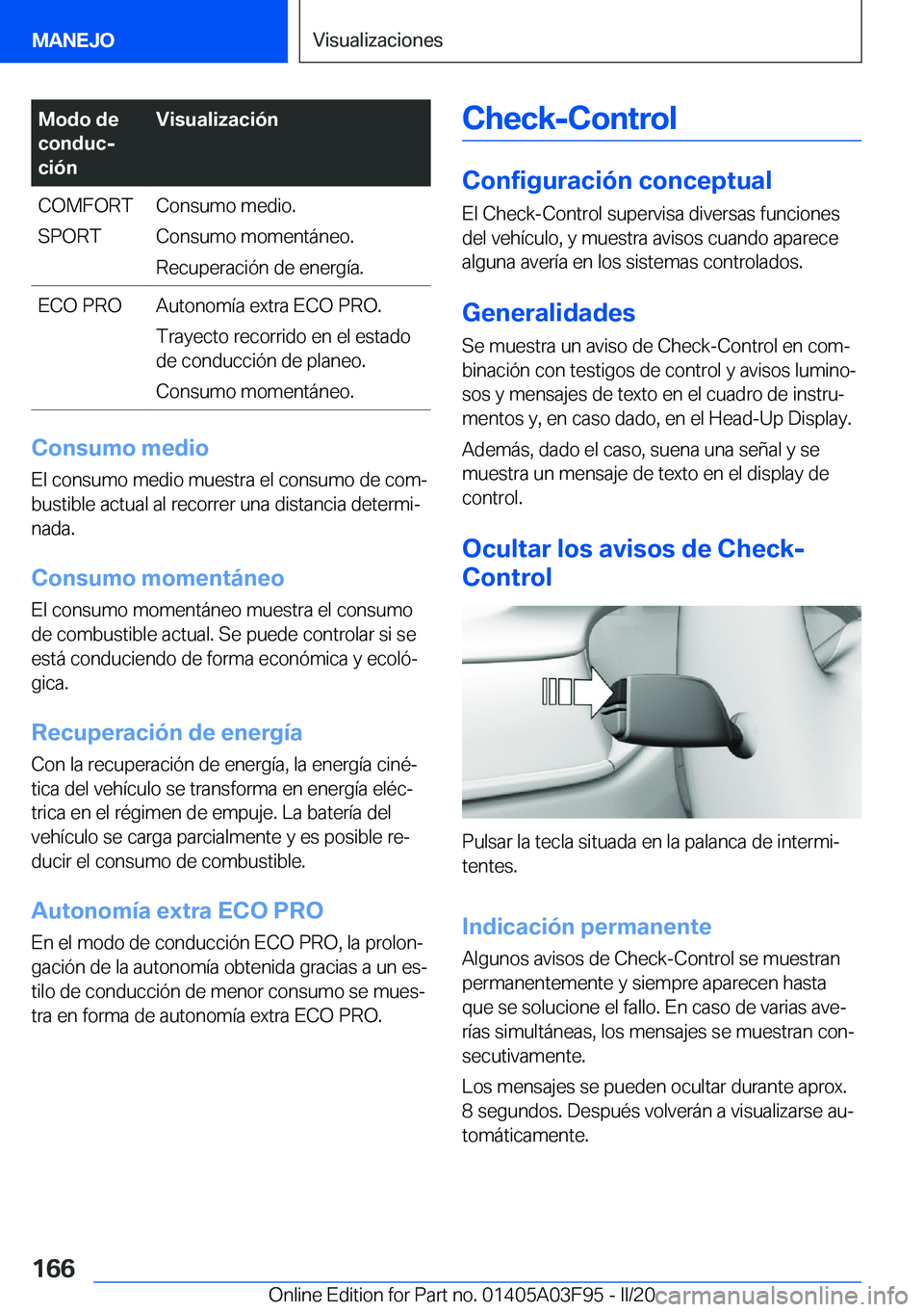 BMW 3 SERIES 2020  Manuales de Empleo (in Spanish) �M�o�d�o��d�e
�c�o�n�d�u�cj
�c�i�