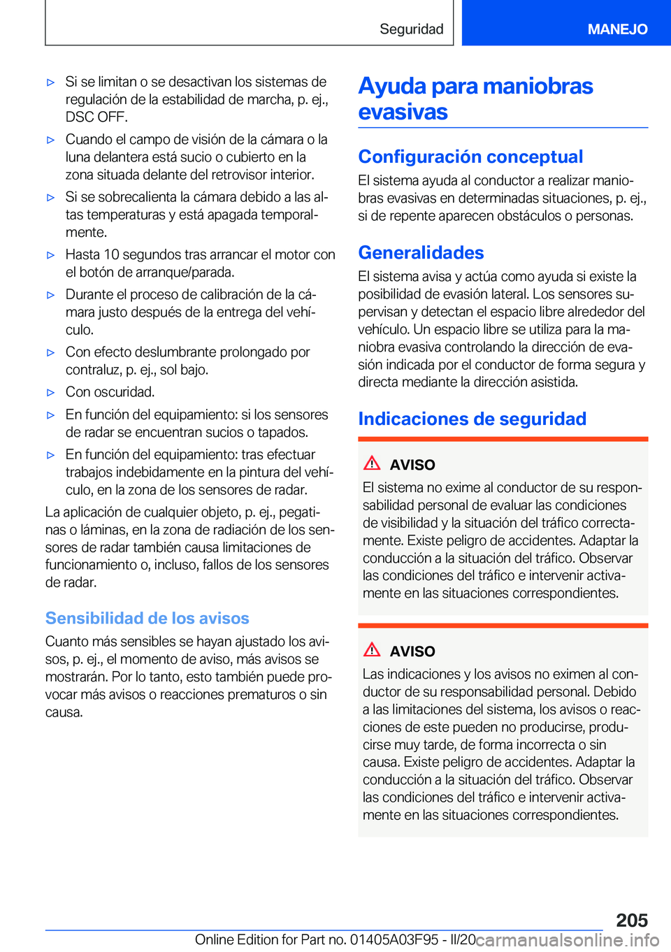 BMW 3 SERIES 2020  Manuales de Empleo (in Spanish) 'x�S�i��s�e��l�i�m�i�t�a�n��o��s�e��d�e�s�a�c�t�i�v�a�n��l�o�s��s�i�s�t�e�m�a�s��d�e�r�e�g�u�l�a�c�i�