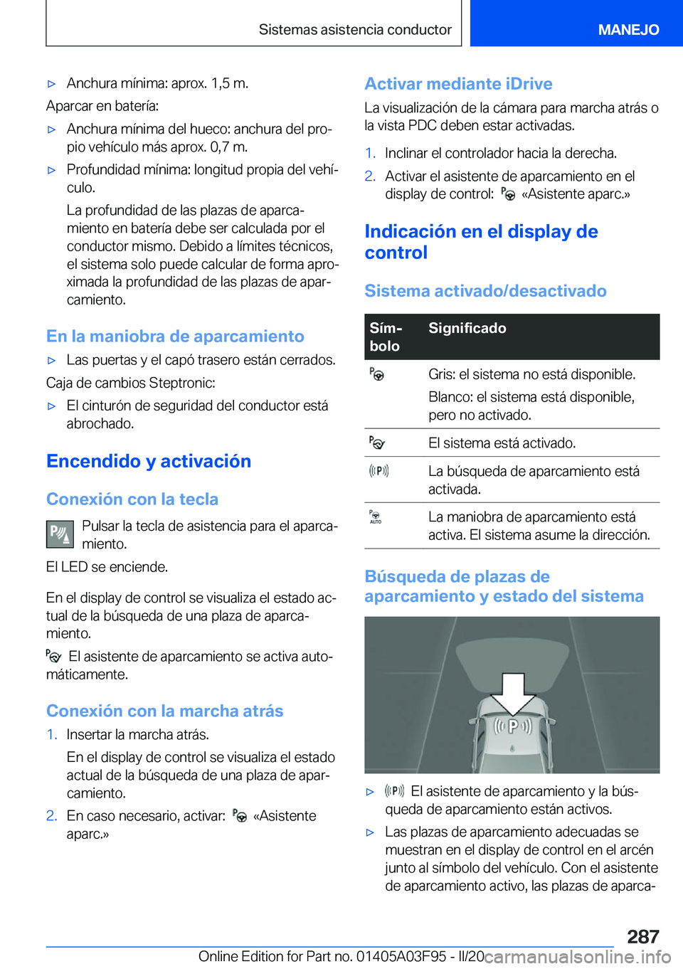 BMW 3 SERIES 2020  Manuales de Empleo (in Spanish) 'x�A�n�c�h�u�r�a��m�