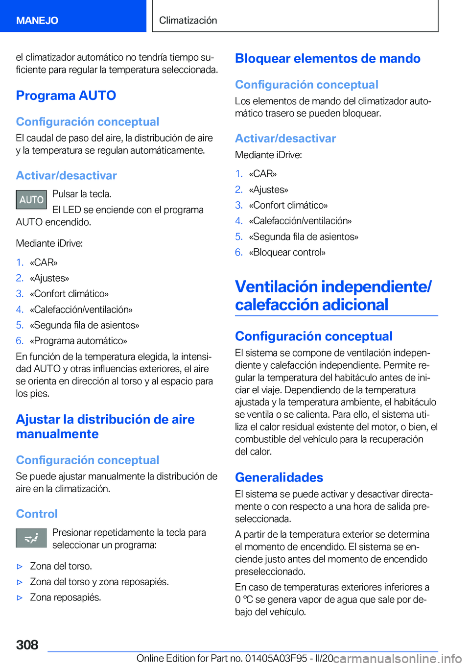 BMW 3 SERIES 2020  Manuales de Empleo (in Spanish) �e�l��c�l�i�m�a�t�i�z�a�d�o�r��a�u�t�o�m�