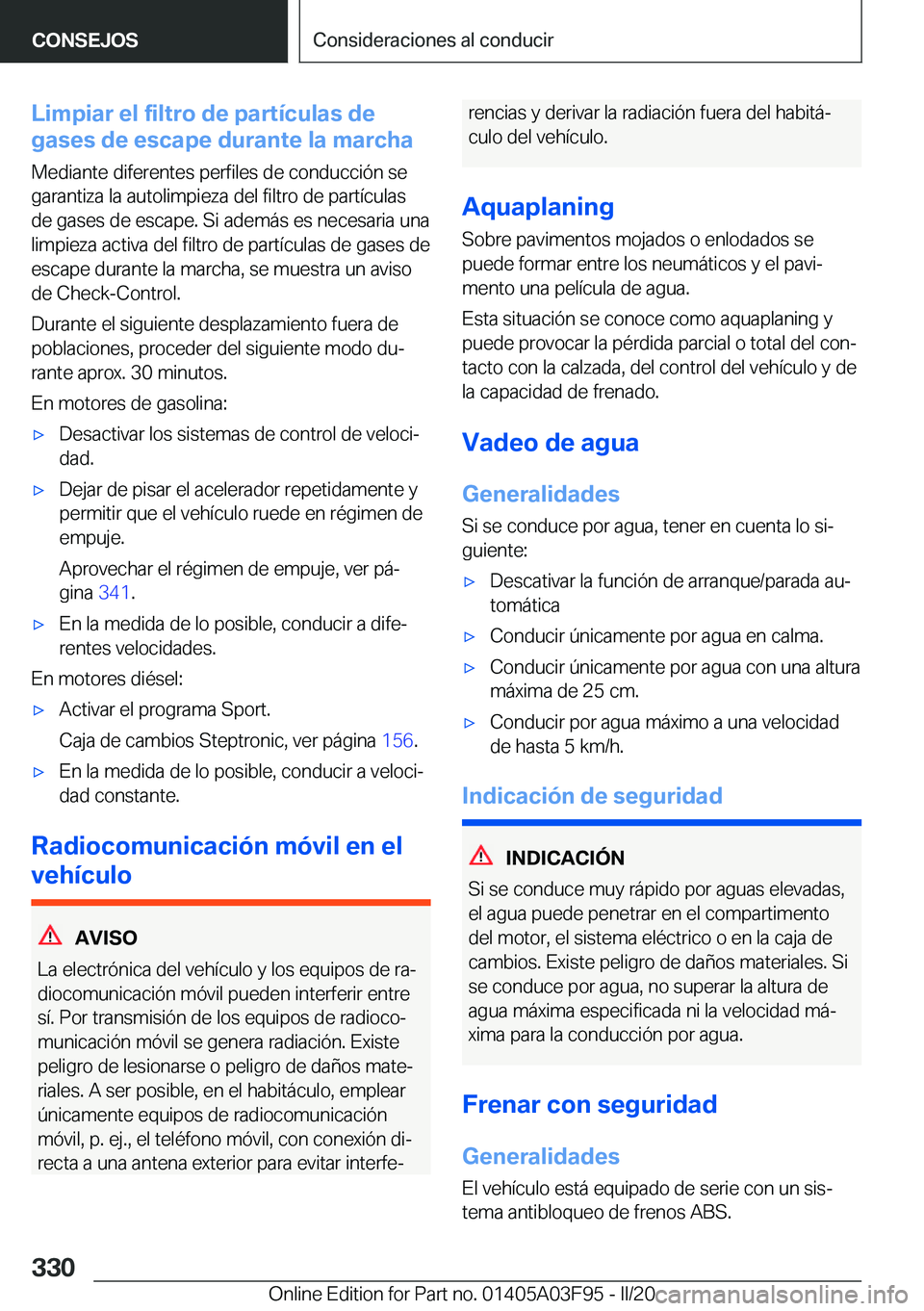 BMW 3 SERIES 2020  Manuales de Empleo (in Spanish) �L�i�m�p�i�a�r��e�l��f�i�l�t�r�o��d�e��p�a�r�t�