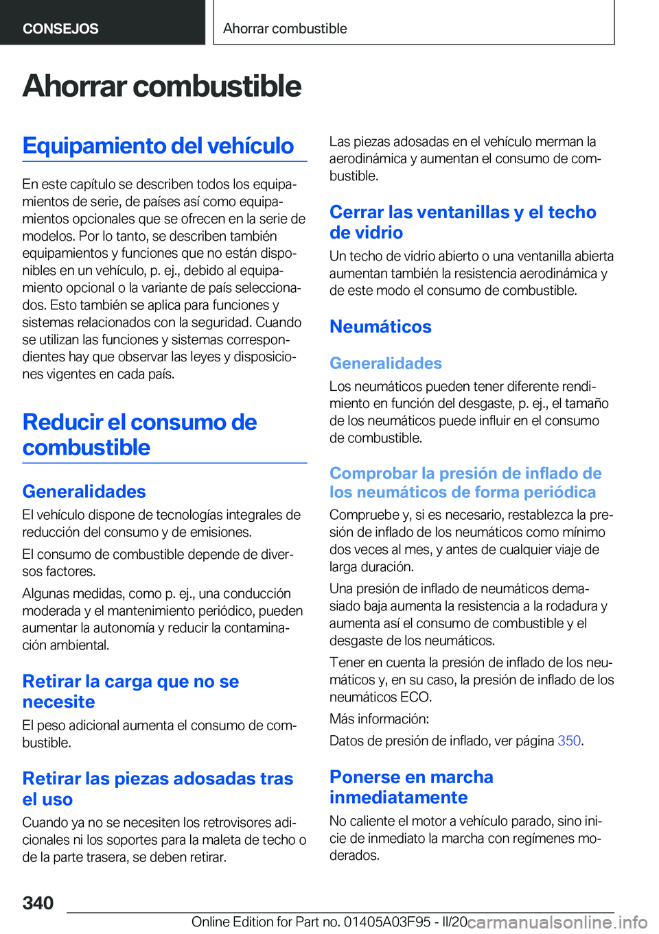 BMW 3 SERIES 2020  Manuales de Empleo (in Spanish) �A�h�o�r�r�a�r��c�o�m�b�u�s�t�i�b�l�e�E�q�u�i�p�a�m�i�e�n�t�o��d�e�l��v�e�h�