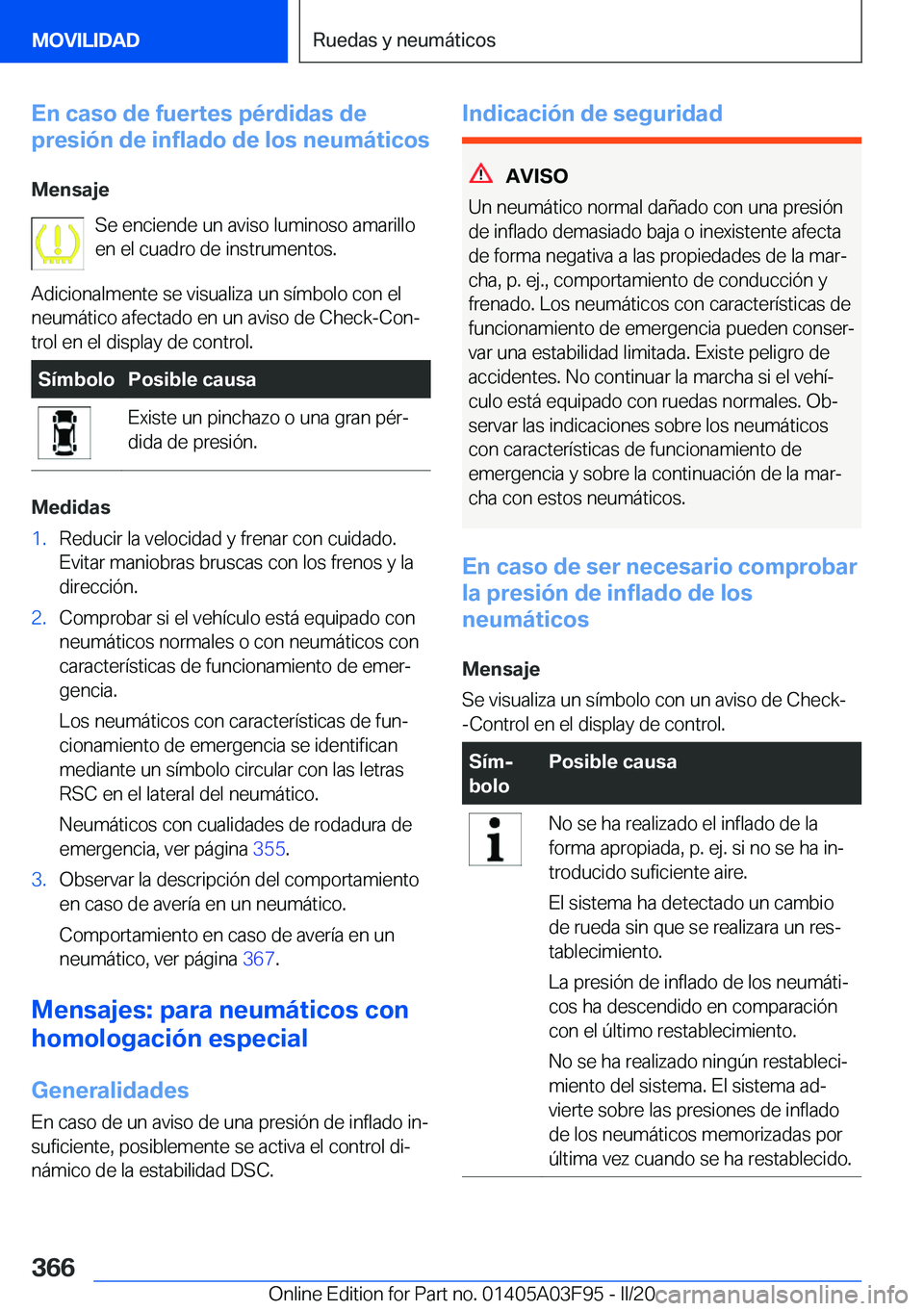 BMW 3 SERIES 2020  Manuales de Empleo (in Spanish) �E�n��c�a�s�o��d�e��f�u�e�r�t�e�s��p�