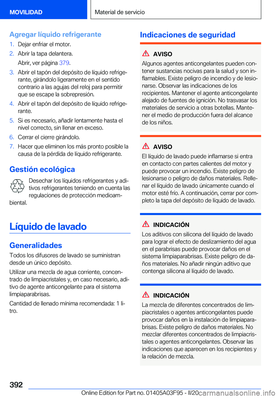 BMW 3 SERIES 2020  Manuales de Empleo (in Spanish) �A�g�r�e�g�a�r��l�