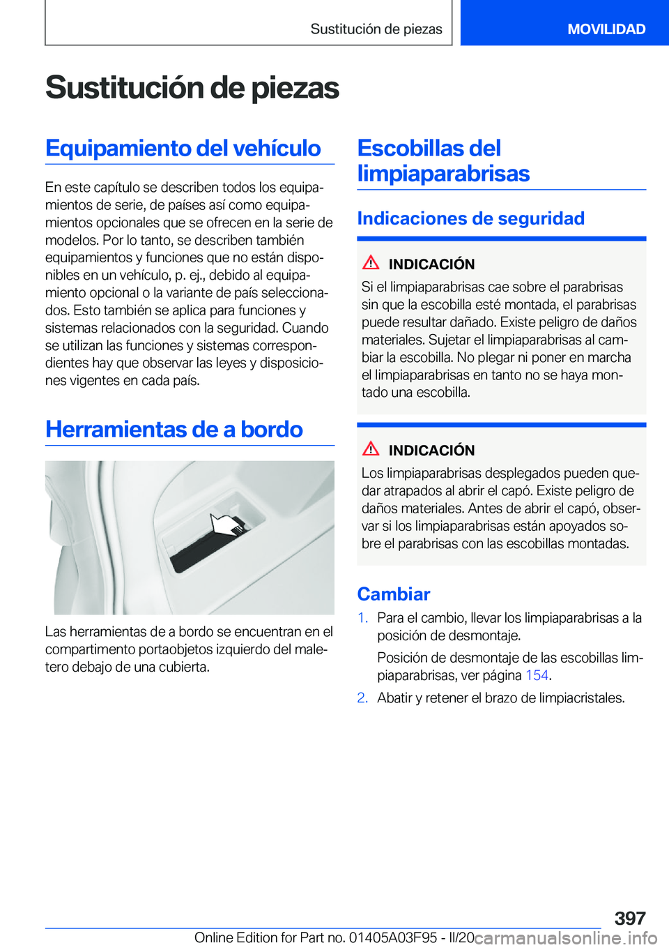 BMW 3 SERIES 2020  Manuales de Empleo (in Spanish) �S�u�s�t�i�t�u�c�i�