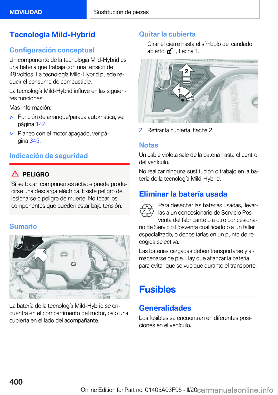 BMW 3 SERIES 2020  Manuales de Empleo (in Spanish) �T�e�c�n�o�l�o�g�
