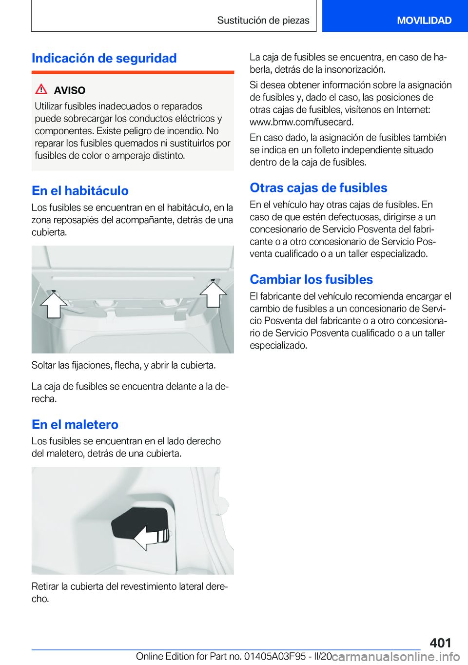 BMW 3 SERIES 2020  Manuales de Empleo (in Spanish) �I�n�d�i�c�a�c�i�