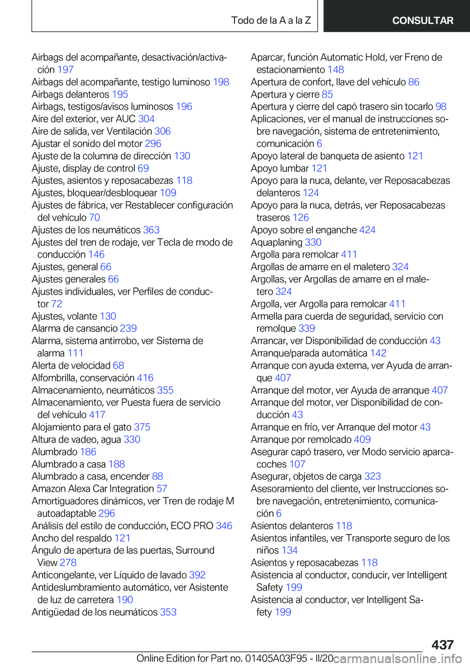 BMW 3 SERIES 2020  Manuales de Empleo (in Spanish) �A�i�r�b�a�g�s��d�e�l��a�c�o�m�p�a�