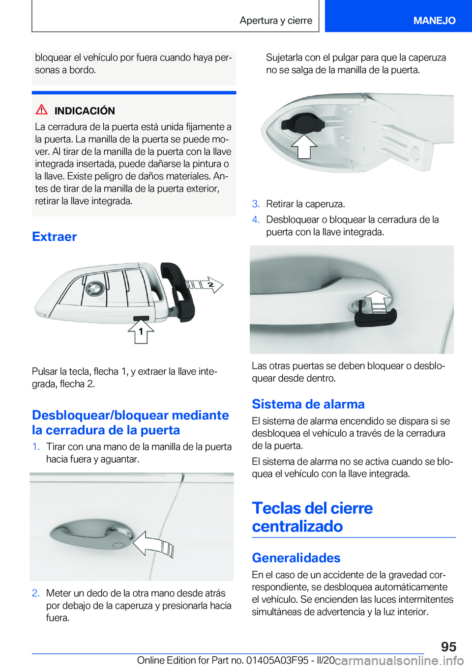 BMW 3 SERIES 2020  Manuales de Empleo (in Spanish) �b�l�o�q�u�e�a�r��e�l��v�e�h�