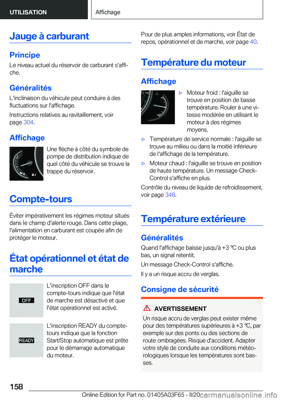 BMW 3 SERIES 2020  Notices Demploi (in French) �J�a�u�g�e��