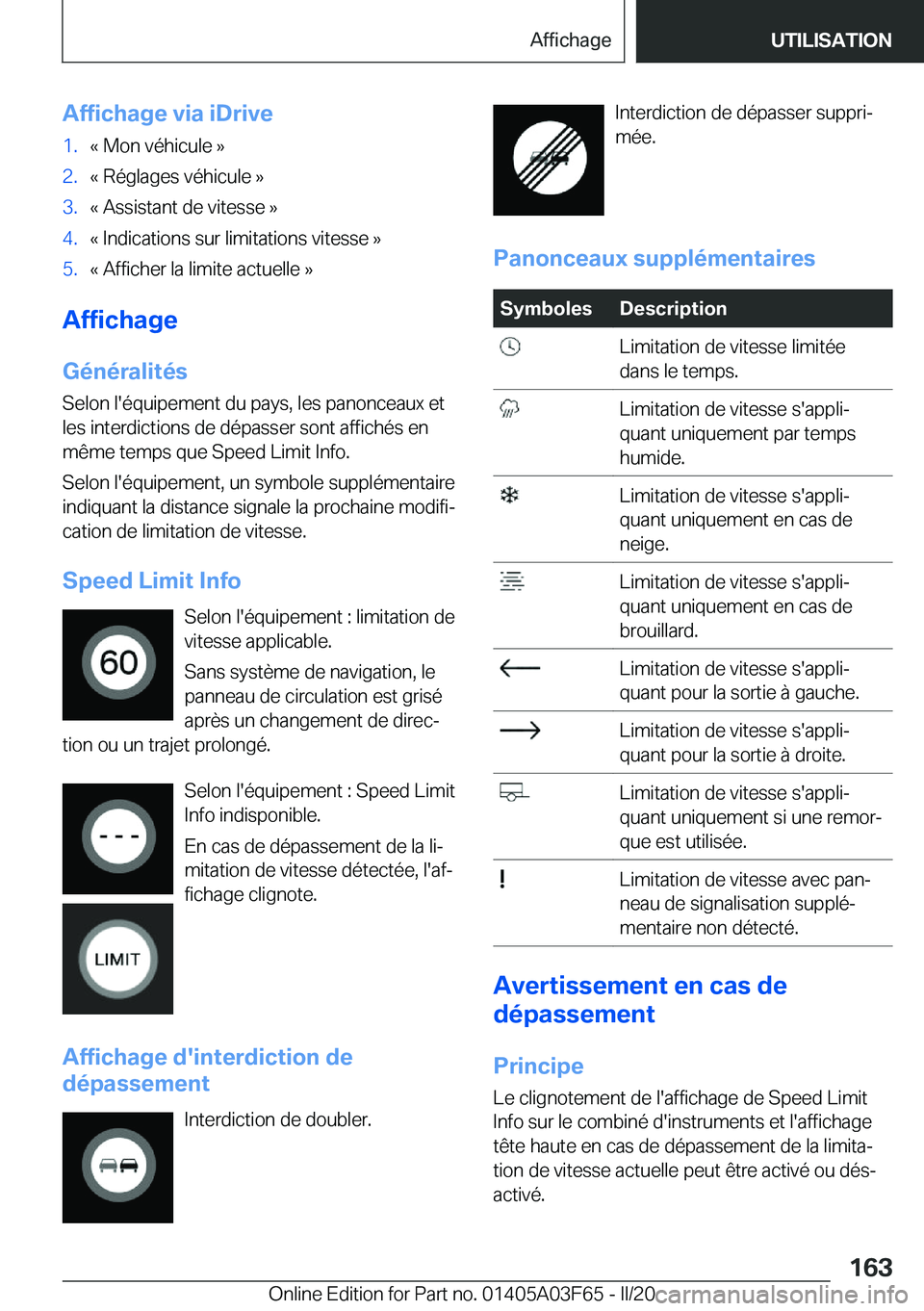 BMW 3 SERIES 2020  Notices Demploi (in French) �A�f�f�i�c�h�a�g�e��v�i�a��i�D�r�i�v�e�1�.�k��M�o�n��v�é�h�i�c�u�l�e��{�2�.�k��R�é�g�l�a�g�e�s��v�é�h�i�c�u�l�e��{�3�.�k��A�s�s�i�s�t�a�n�t��d�e��v�i�t�e�s�s�e��{�4�.�k��I�n�d�i�c�a�t�