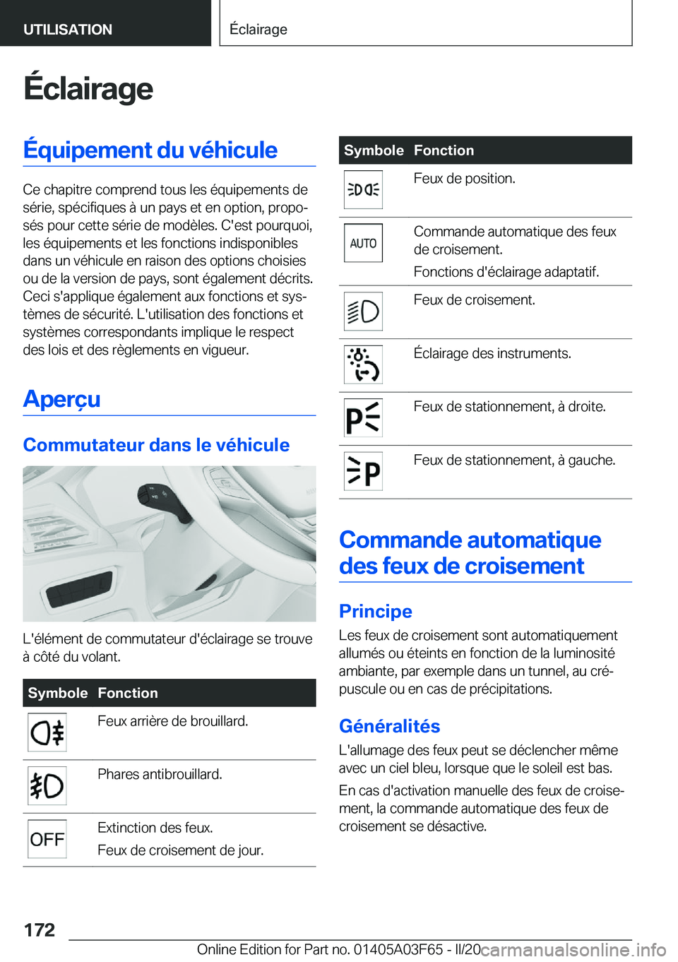 BMW 3 SERIES 2020  Notices Demploi (in French) �